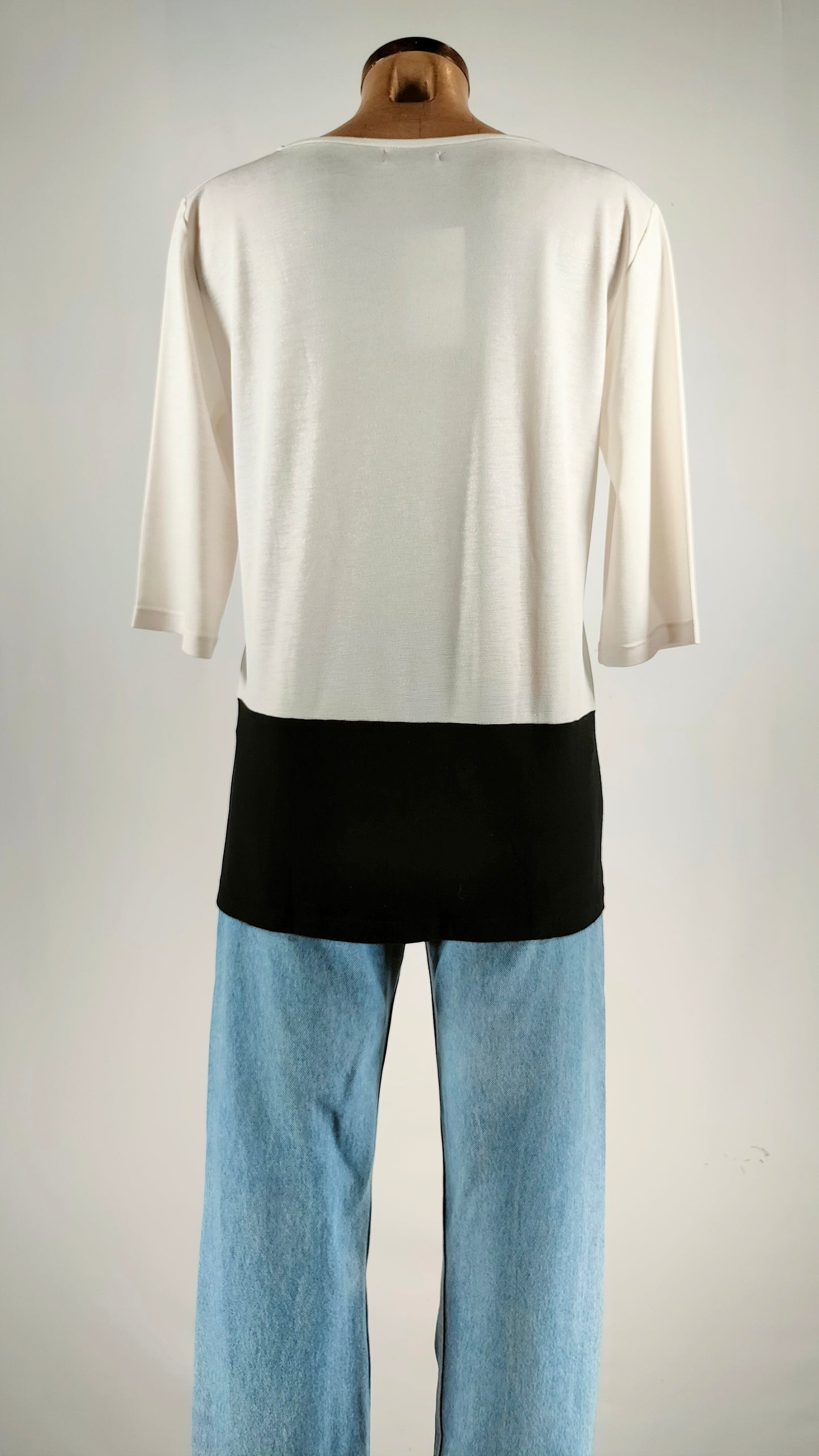 Camiseta bicolor Zenia blanco y negro