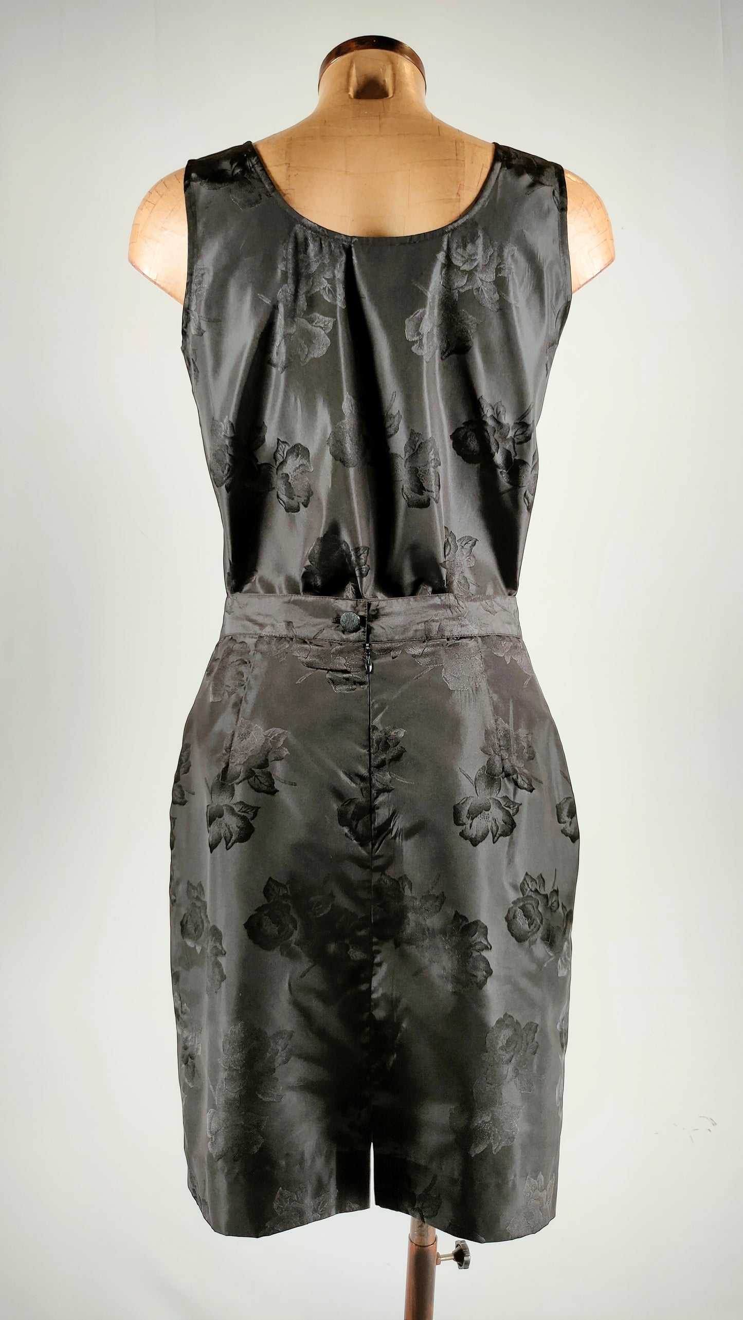 Traje negro de Vintage de top y falda negro