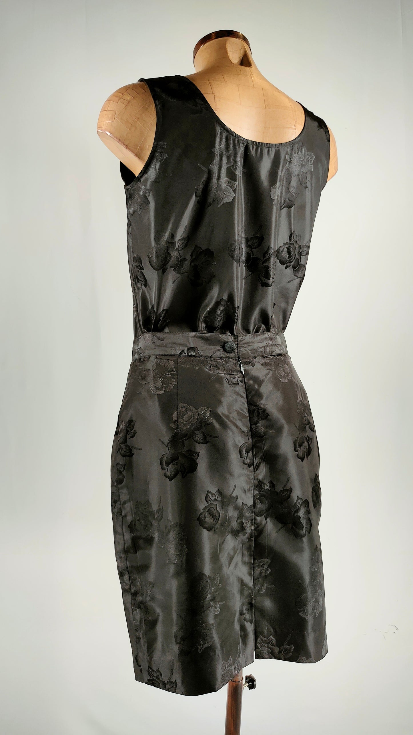 Traje negro de Vintage de top y falda negro