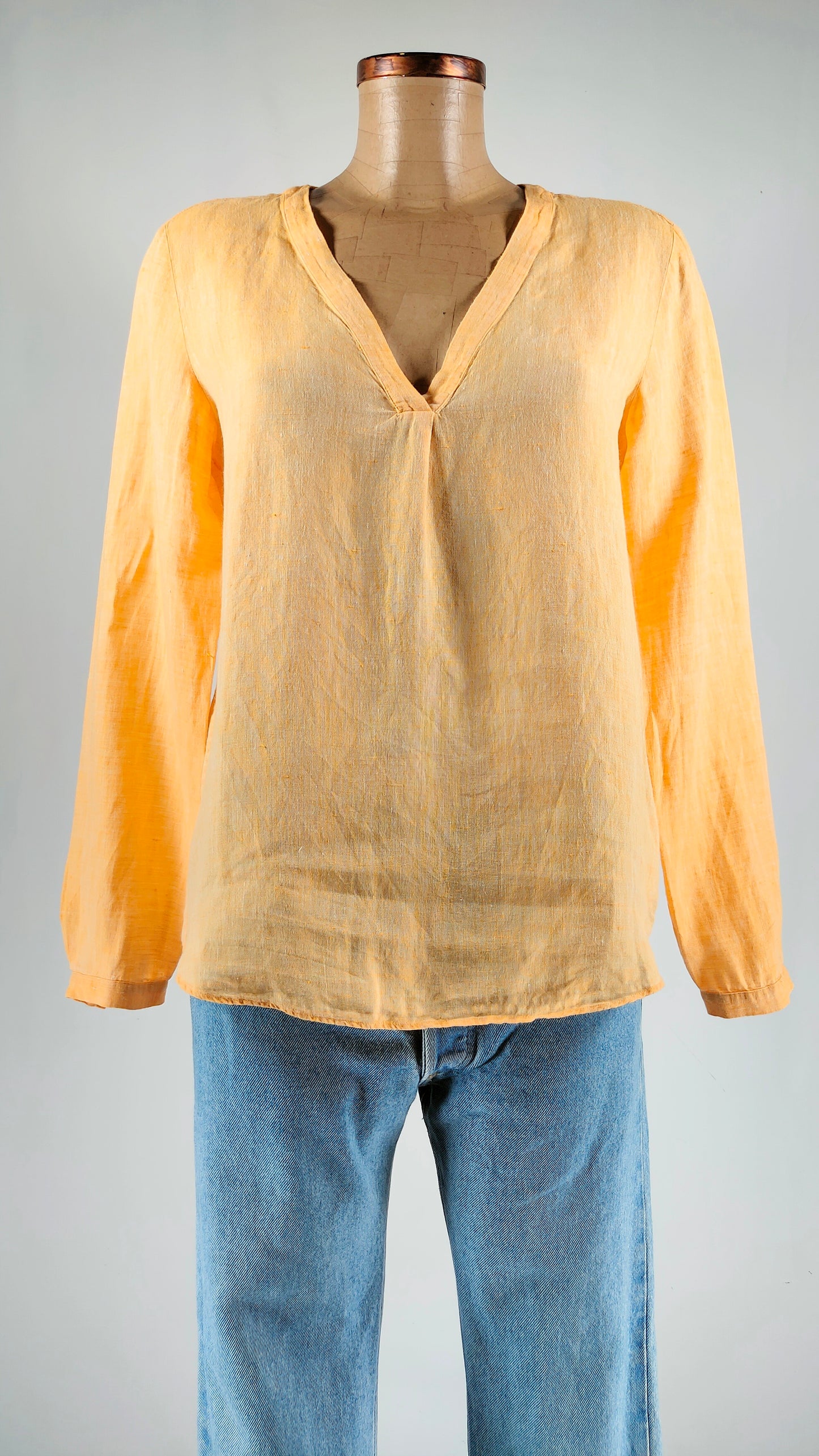 Blusa de lino Massimo Dutti amarilla