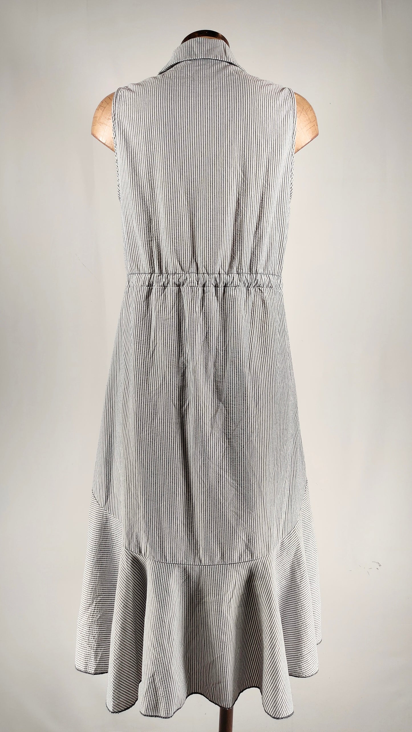 Vestido largo rayas ajustable en cintura