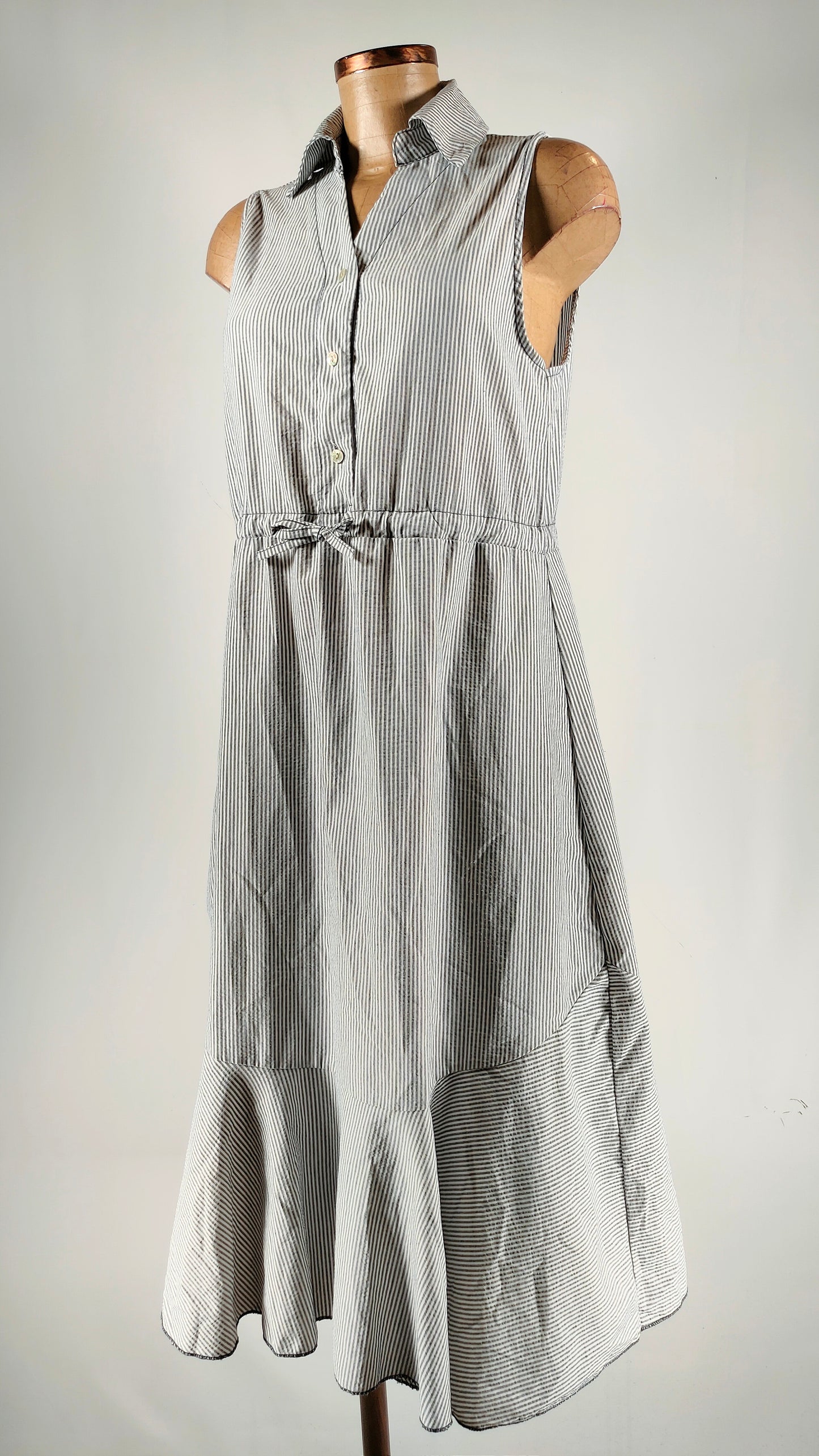 Vestido largo rayas ajustable en cintura