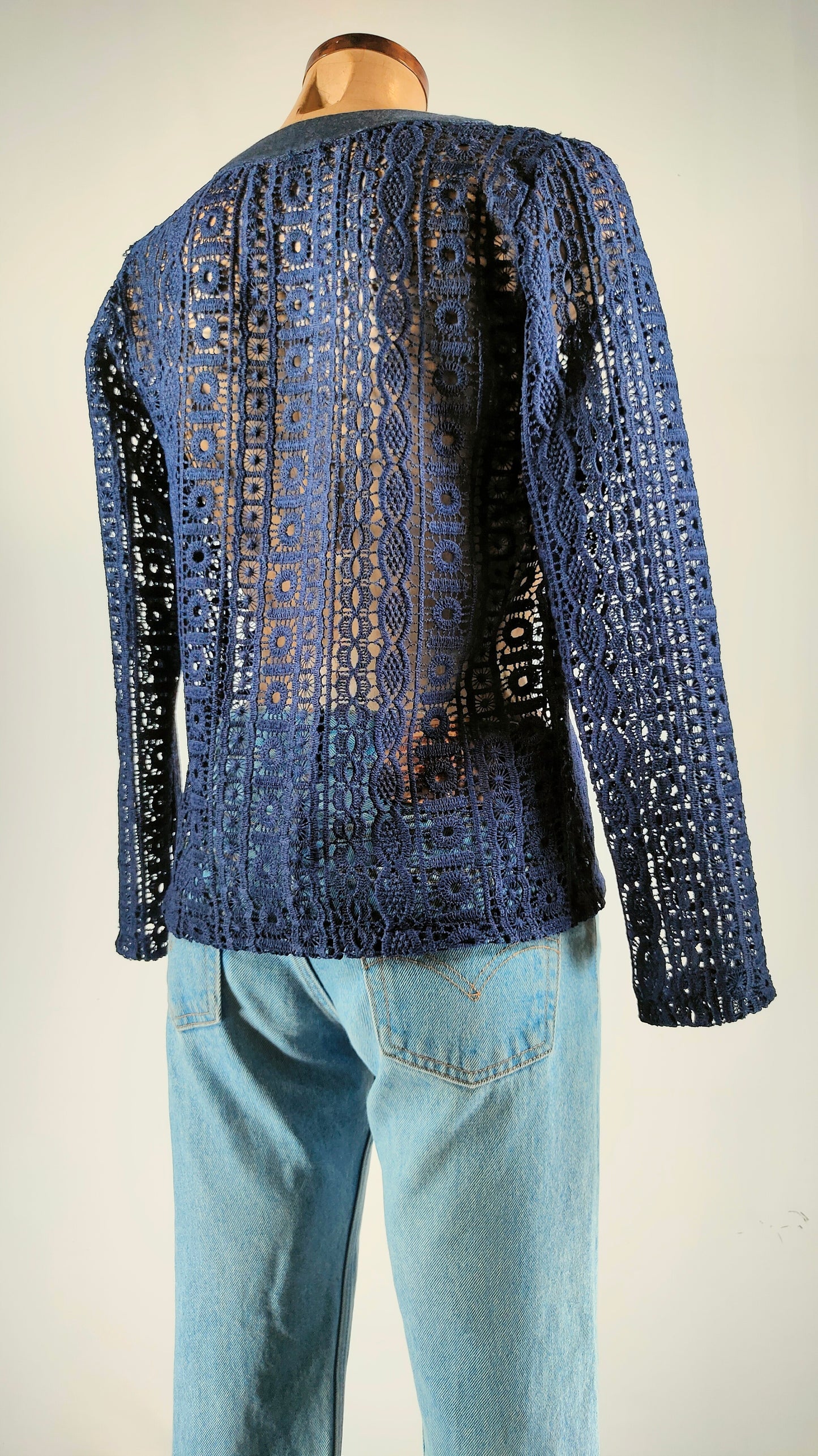 Chaqueta calada azul