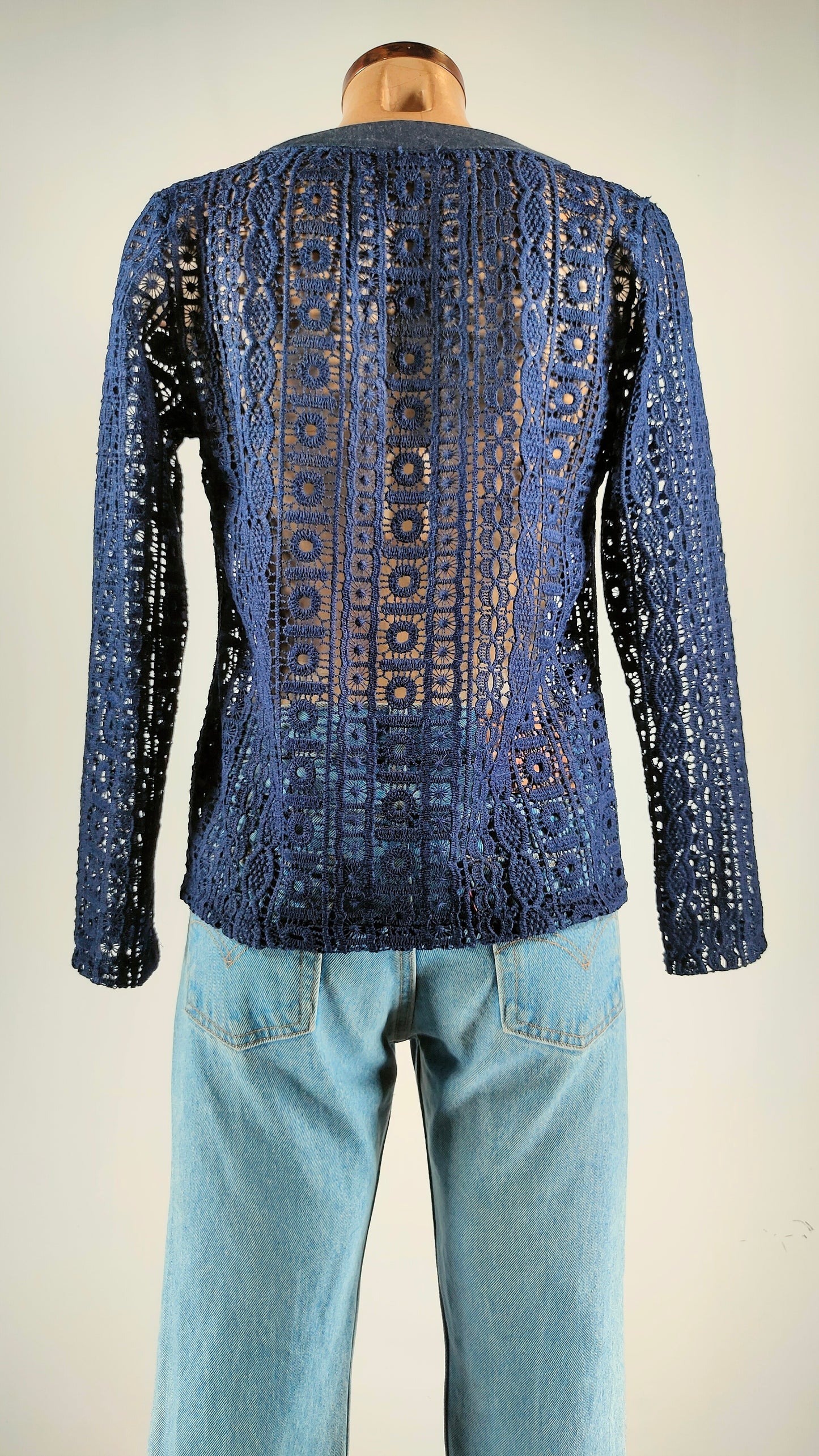 Chaqueta calada azul