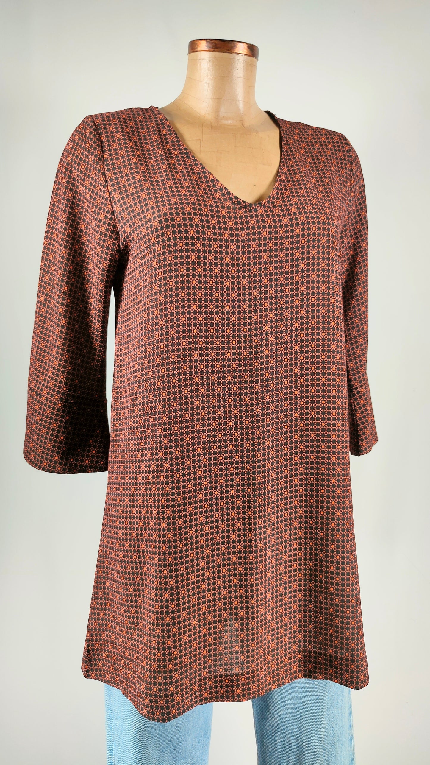 Vestido/blusón estampado sixties