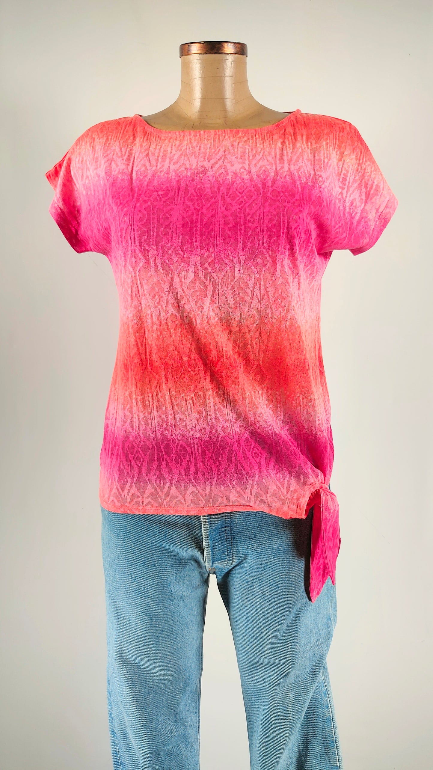 Top Ralph Lauren multicolor con lazo en cintura