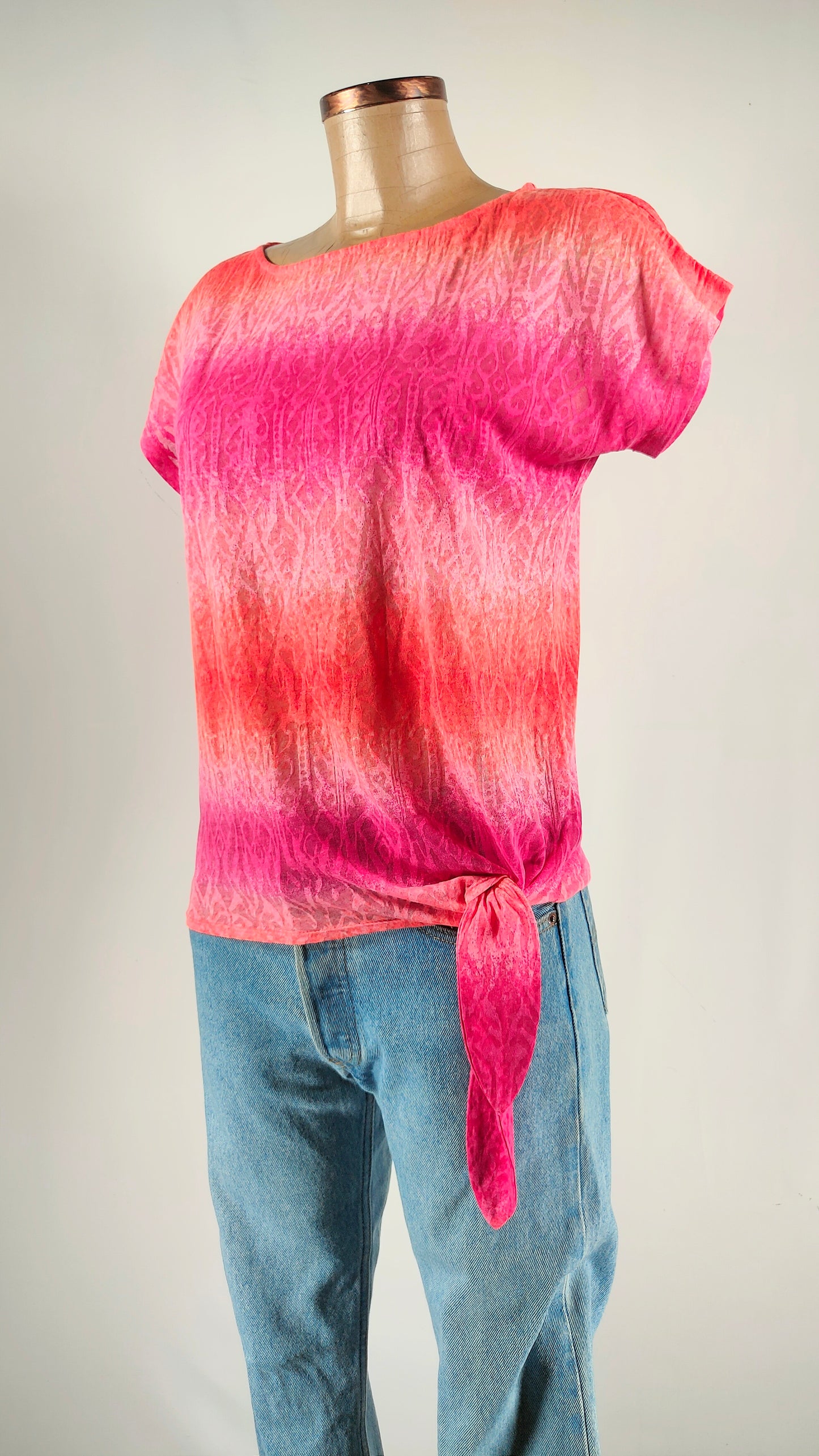 Top Ralph Lauren multicolor con lazo en cintura