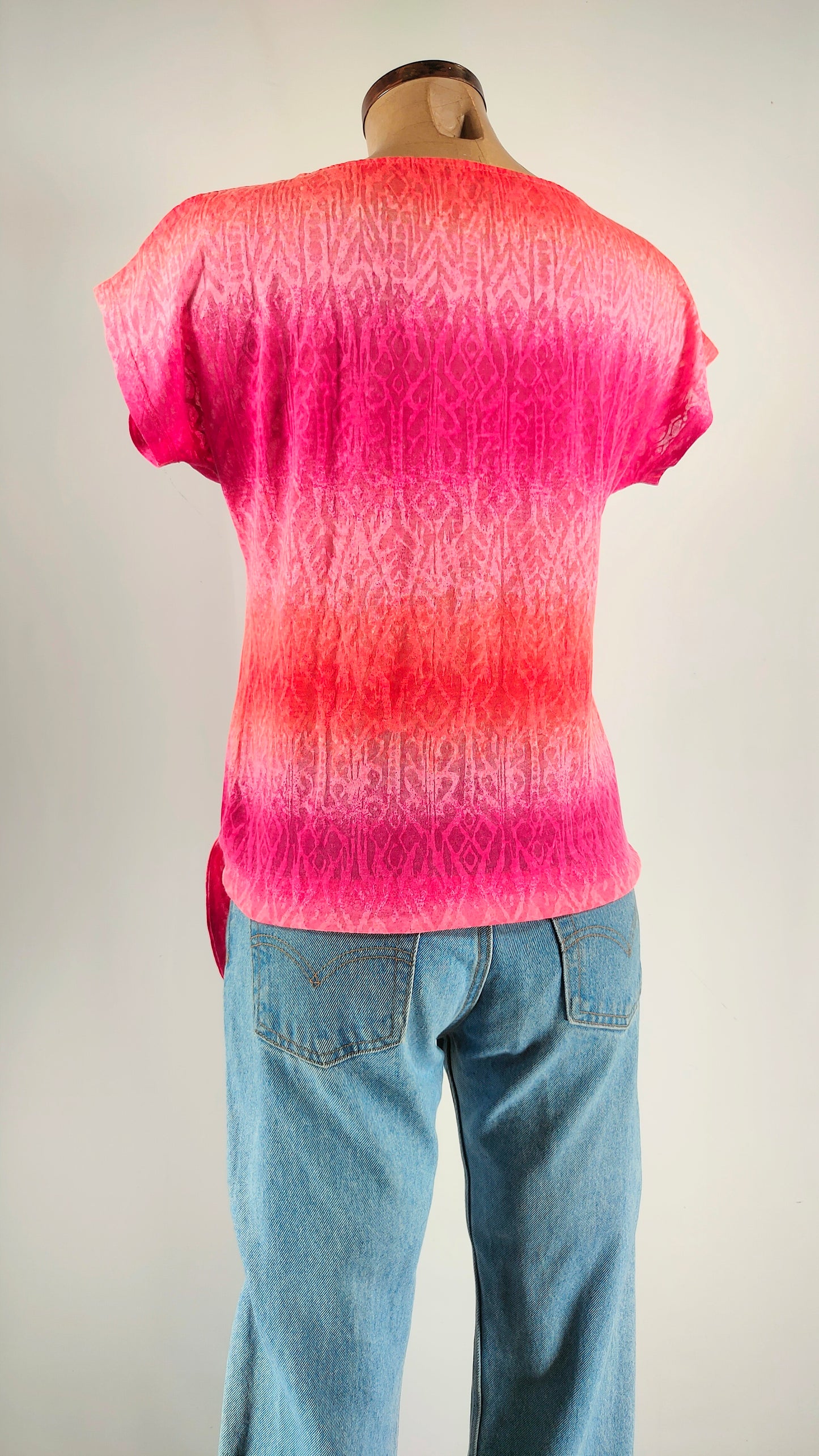 Top Ralph Lauren multicolor con lazo en cintura