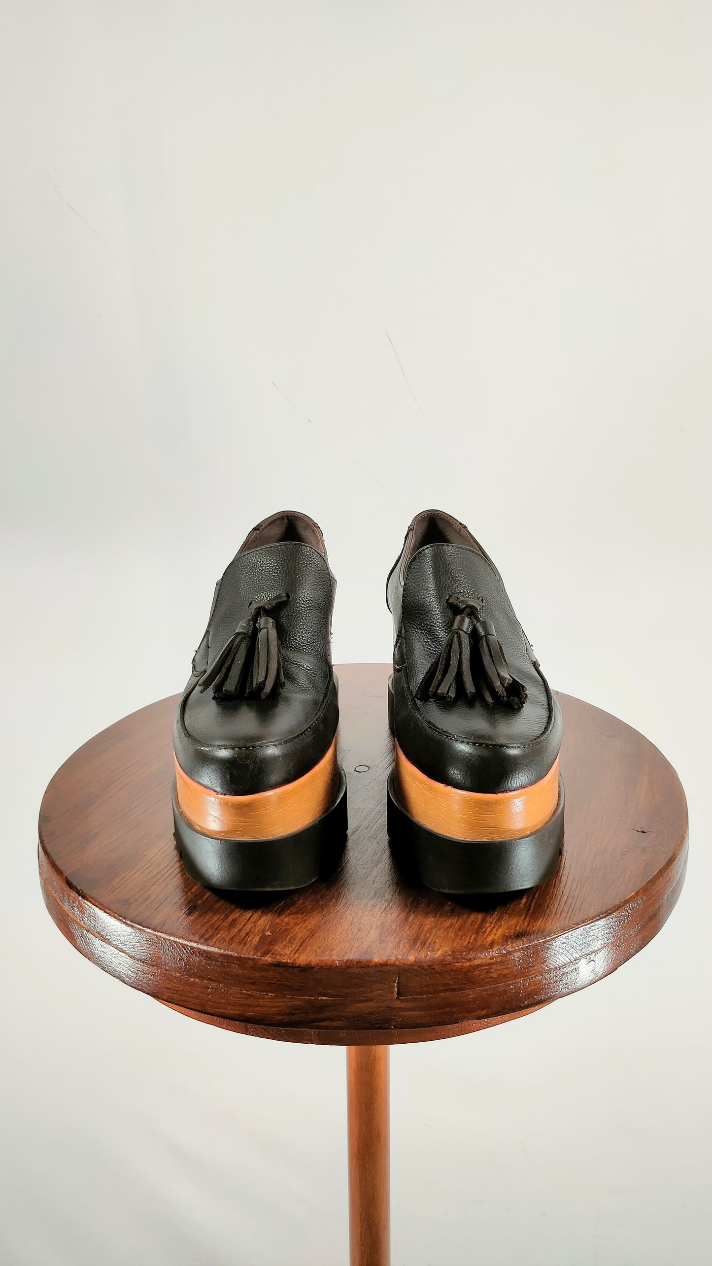 Mocasines de piel con plataforma y suela dentada