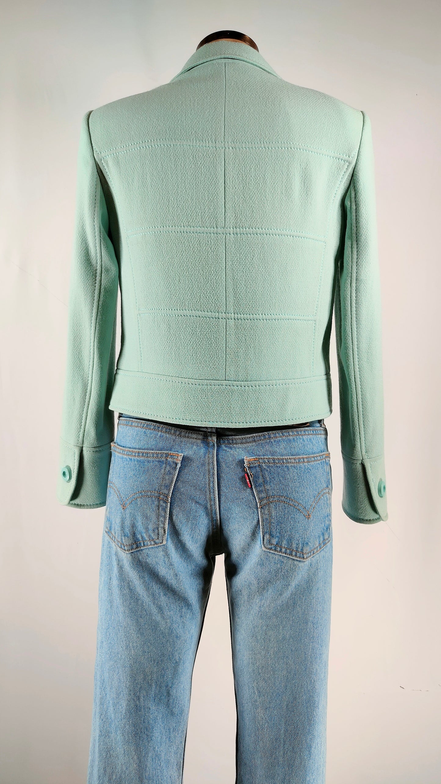 Chaqueta 100% de lana virgen verde Escada