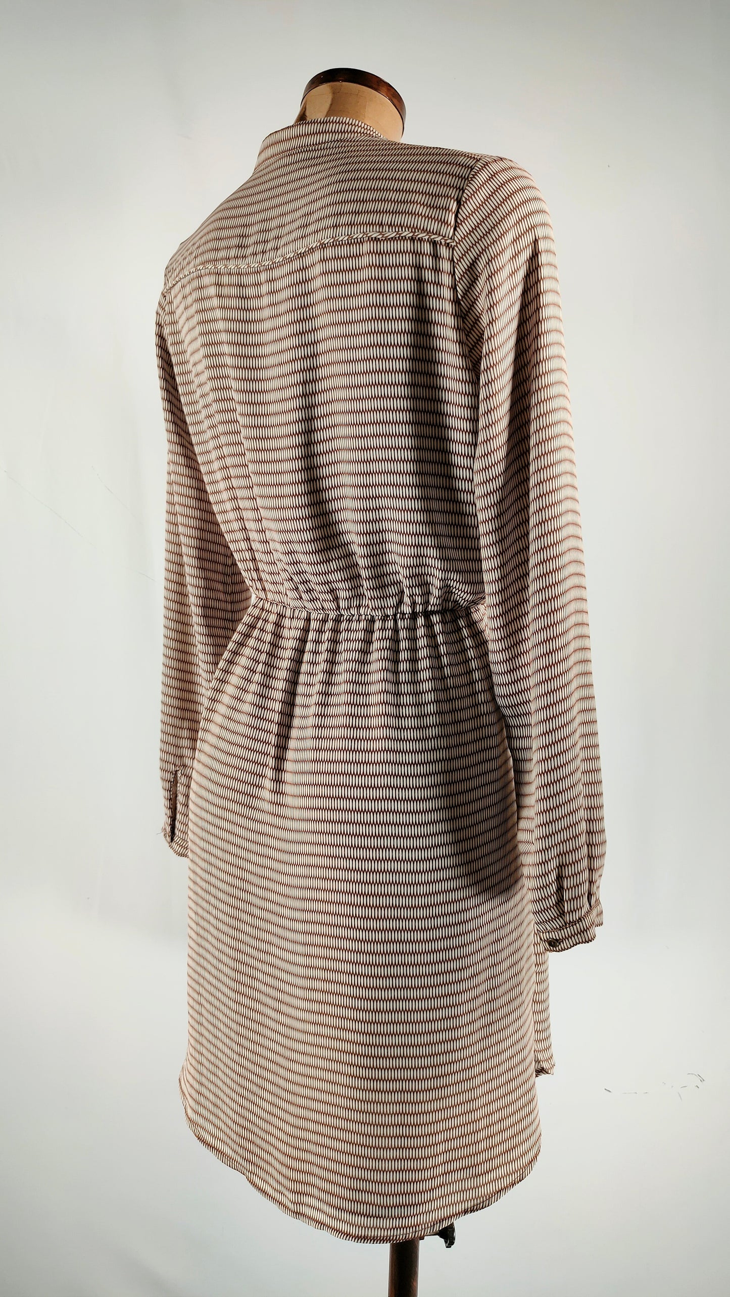 Vestido Mango Suit marrón y beige