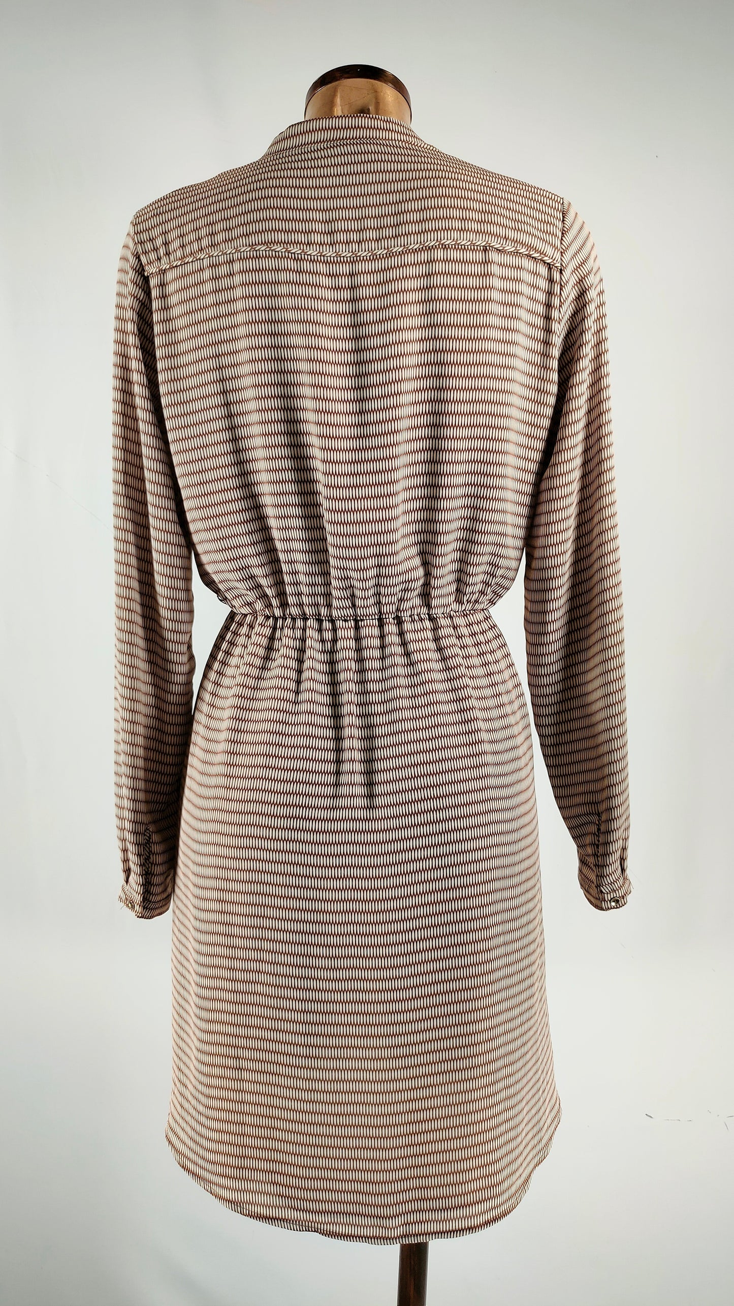 Vestido Mango Suit marrón y beige