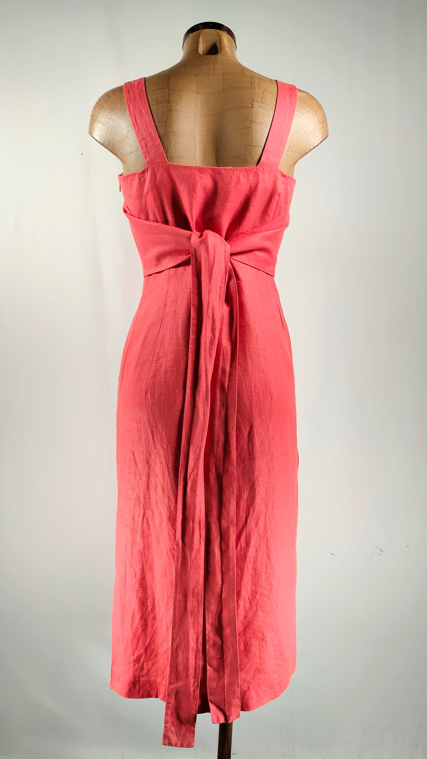 Vestido de lino Luis Civit rosa