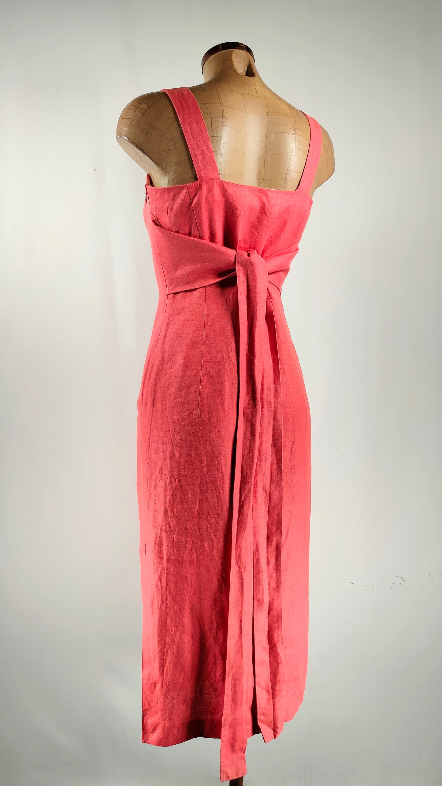 Vestido de lino Luis Civit rosa