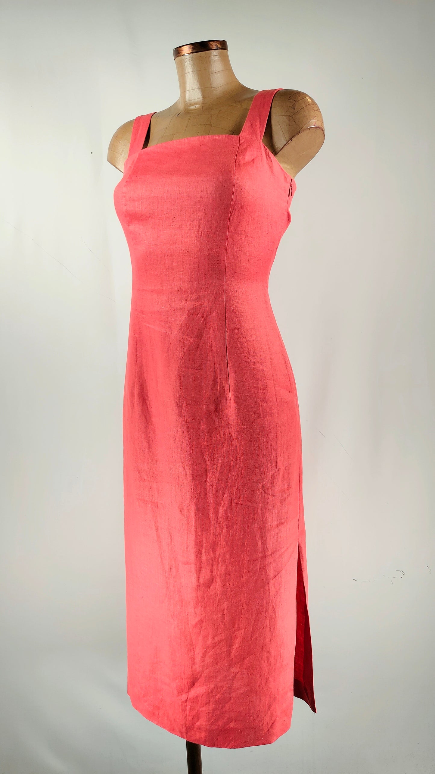 Vestido de lino Luis Civit rosa