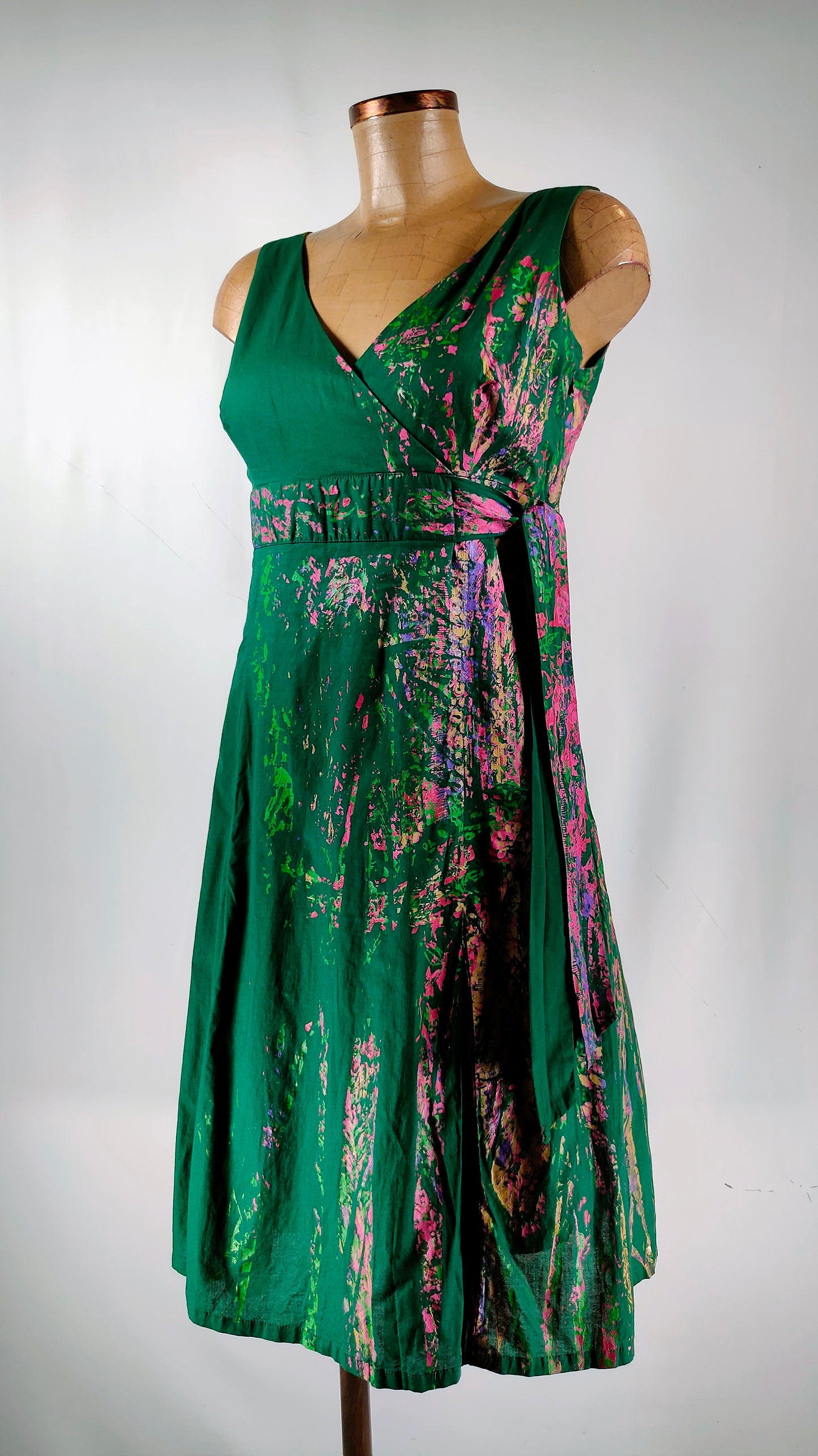 Vestido verde algodón AD