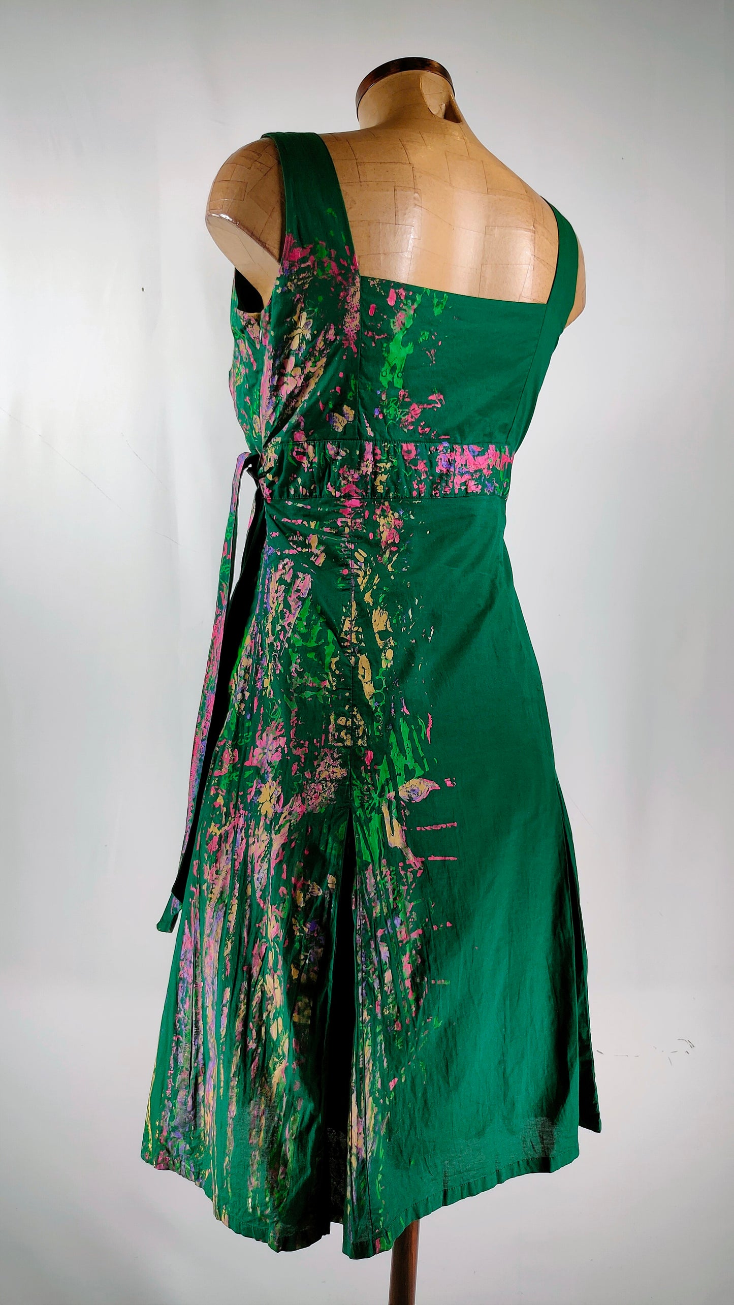 Vestido verde algodón AD
