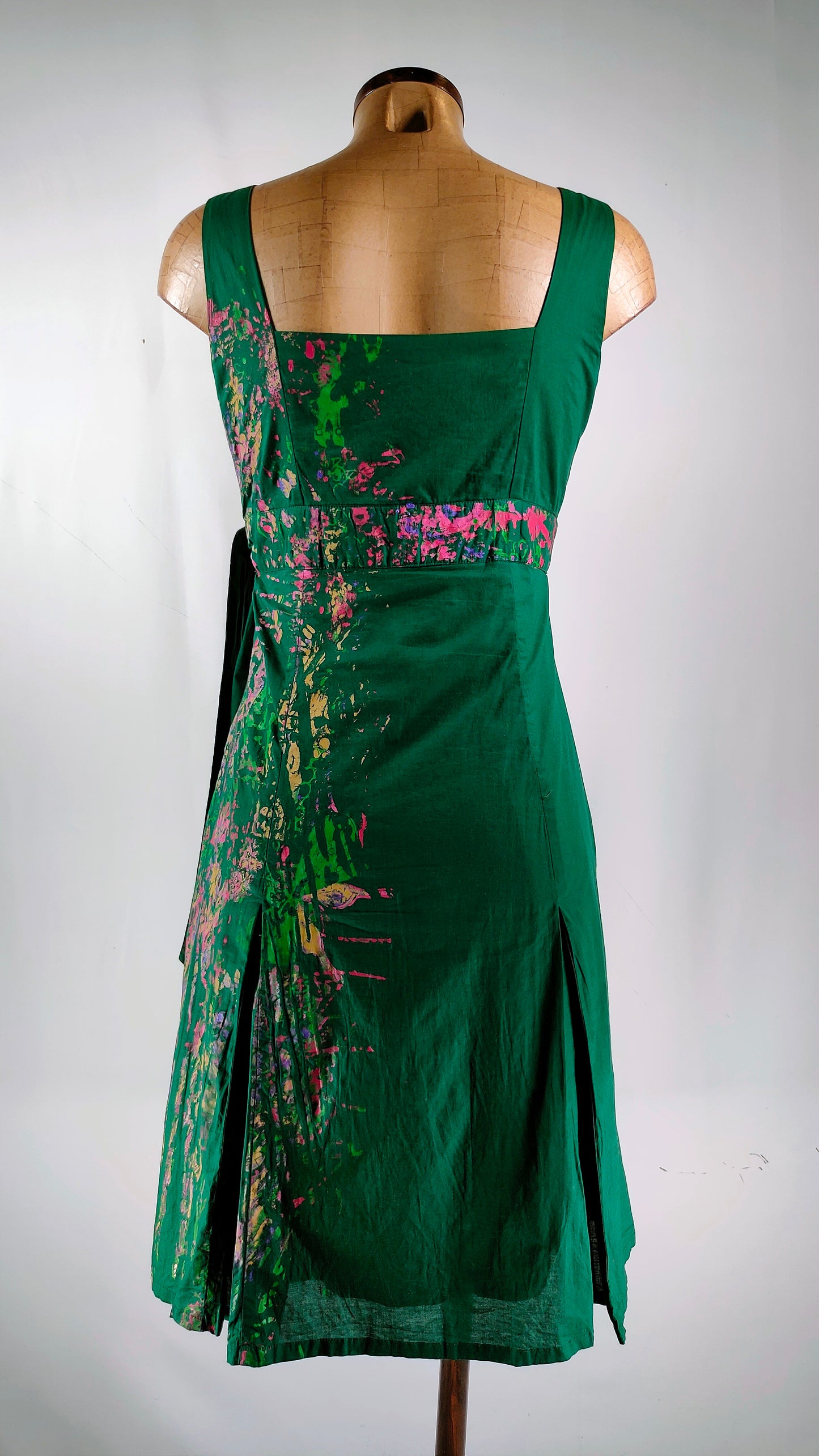Vestido verde algodón AD