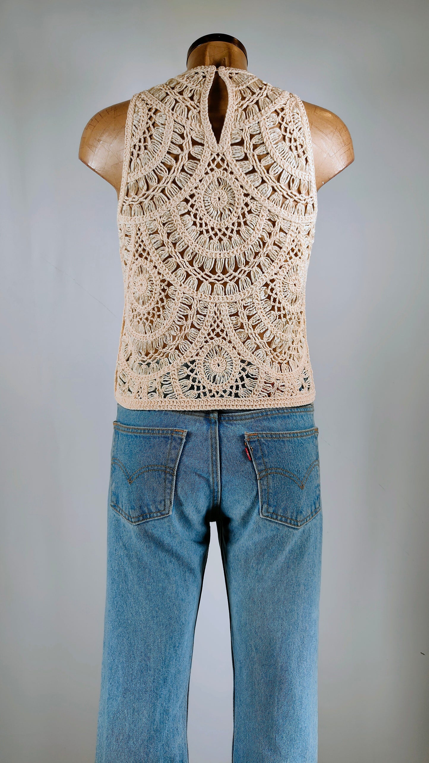 Top calado beige Massimo Dutti Beige