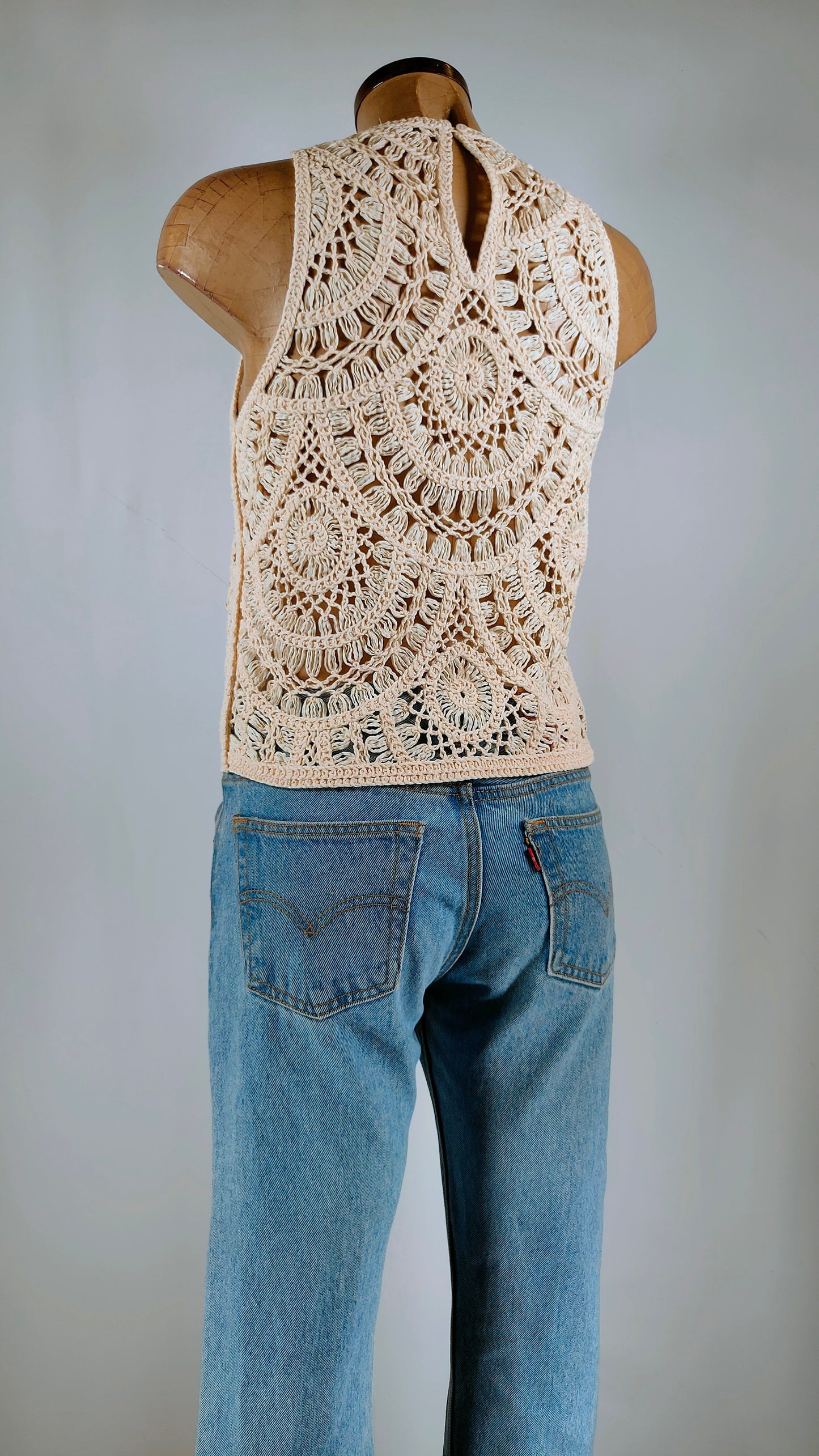 Top calado beige Massimo Dutti Beige