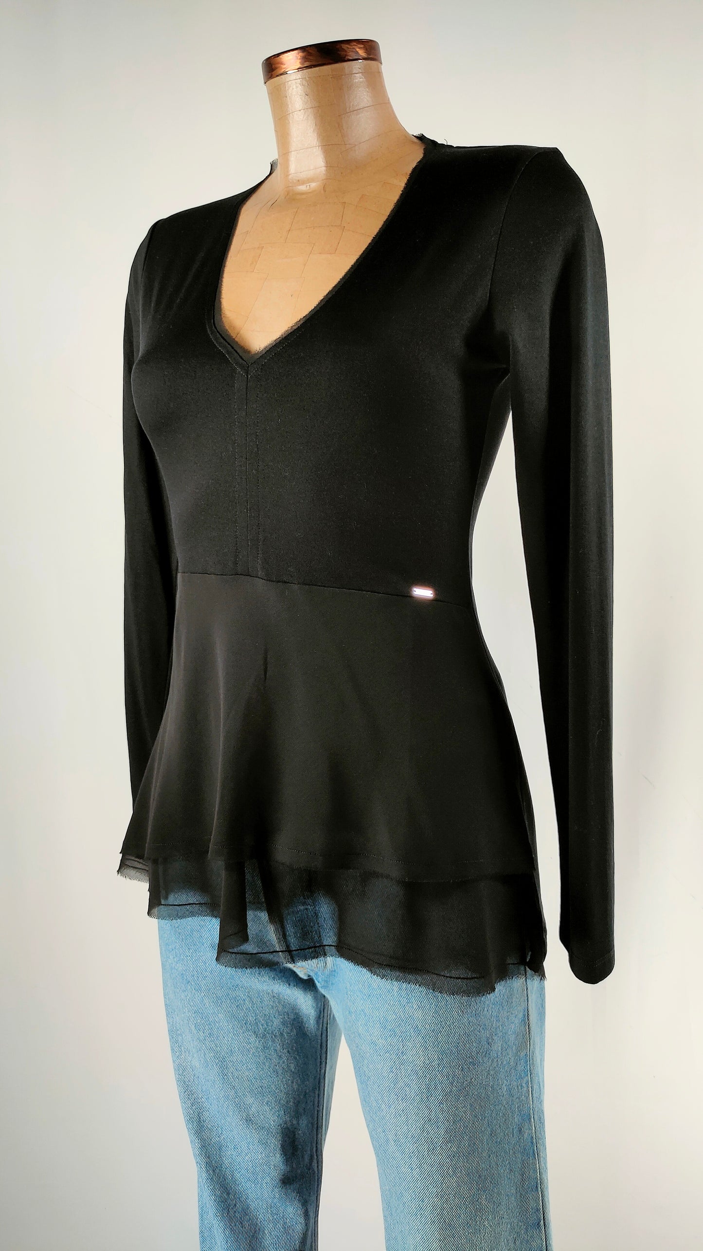 Camiseta Salsa bimaterial negra