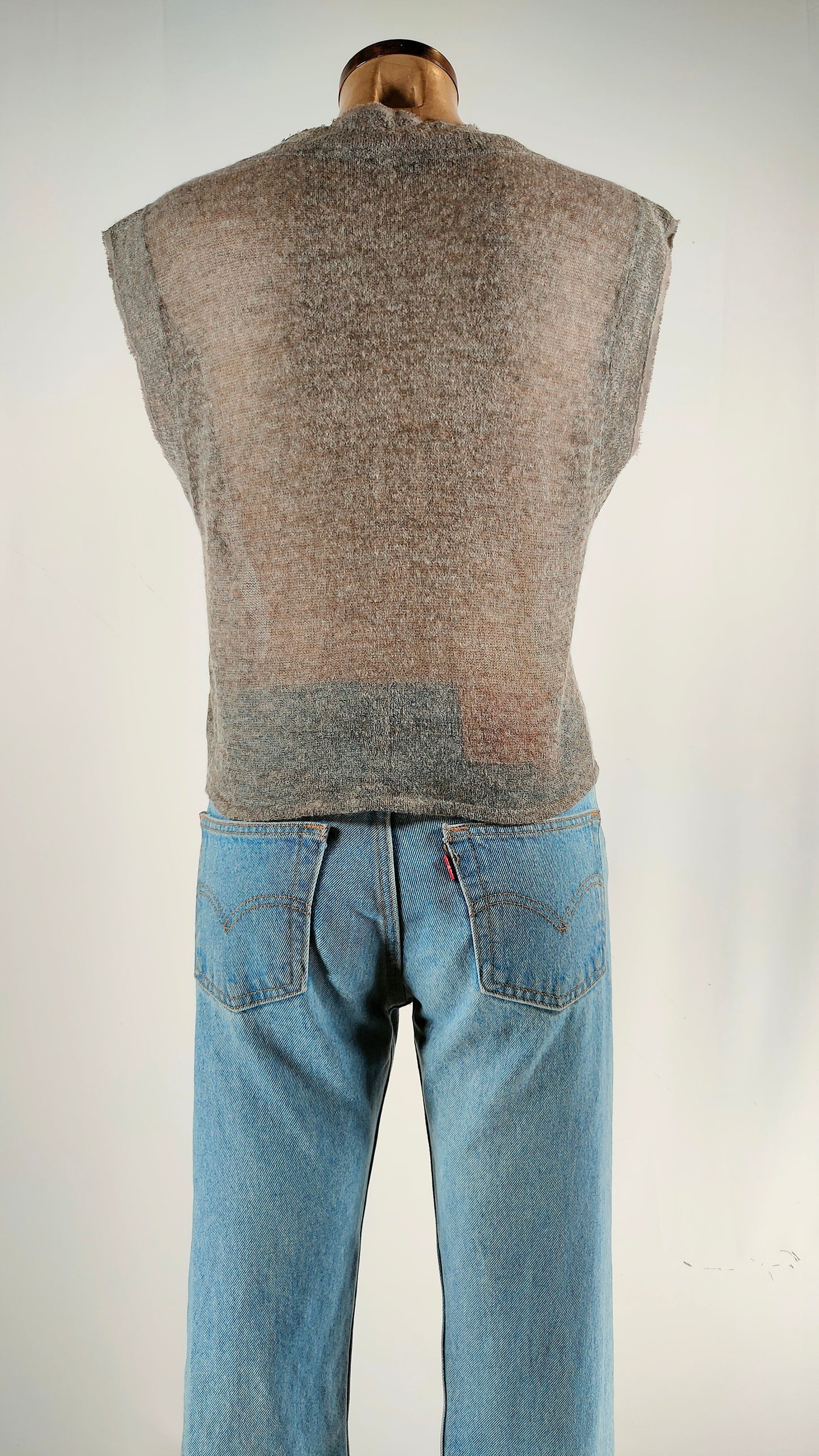 Chaleco de lana gris