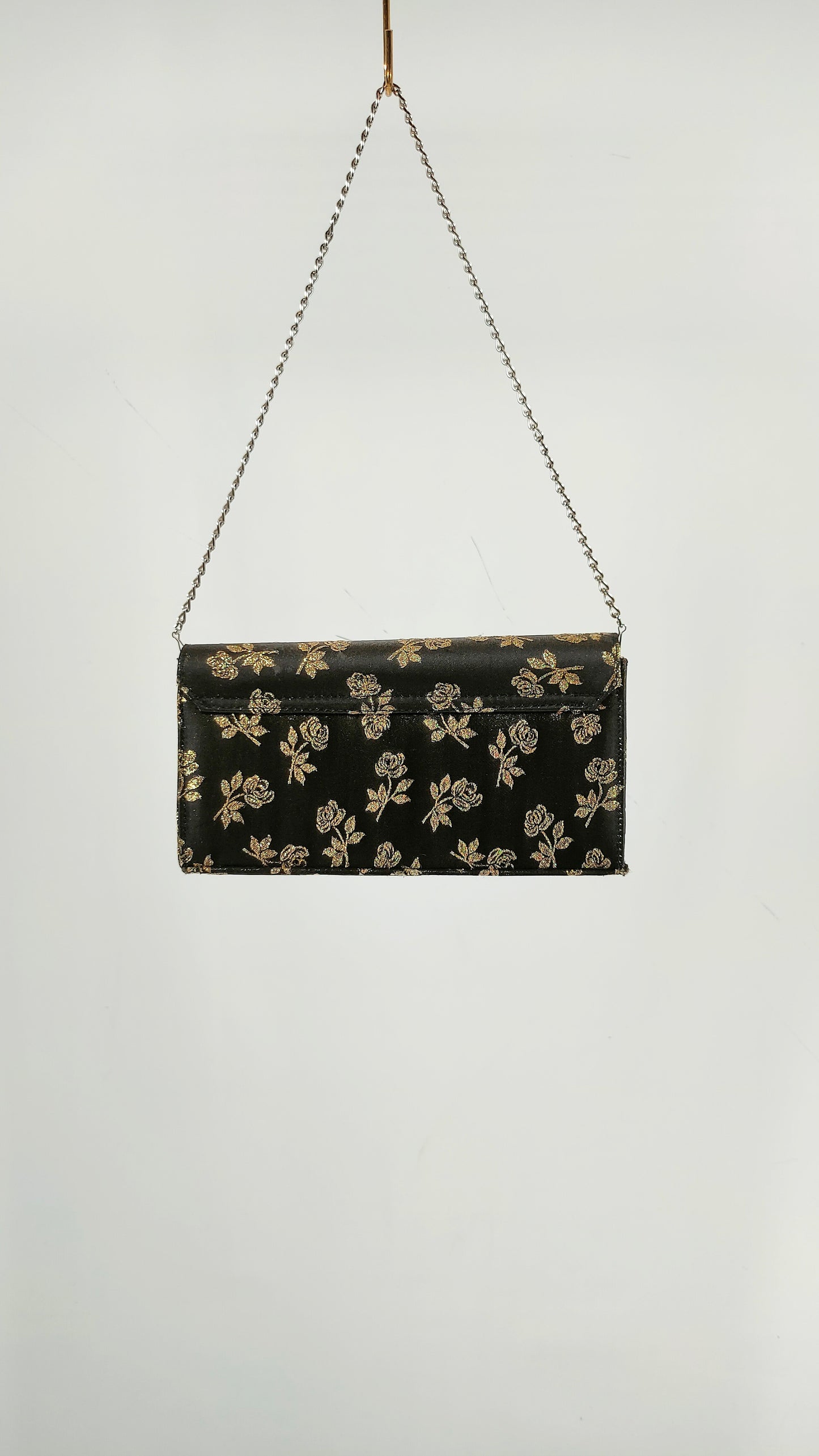 Bolsito vintage con rosas doradas