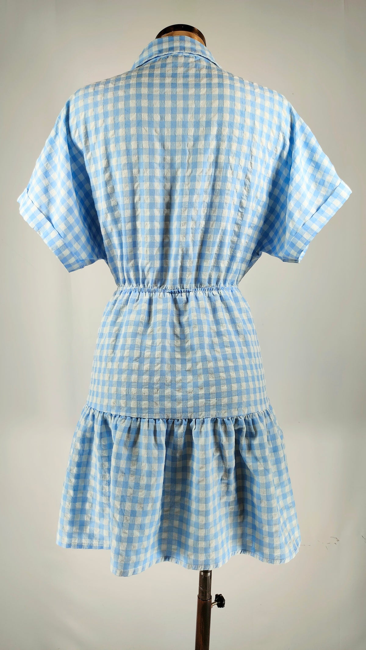 Vestido de cuadros vichy azul y blanco