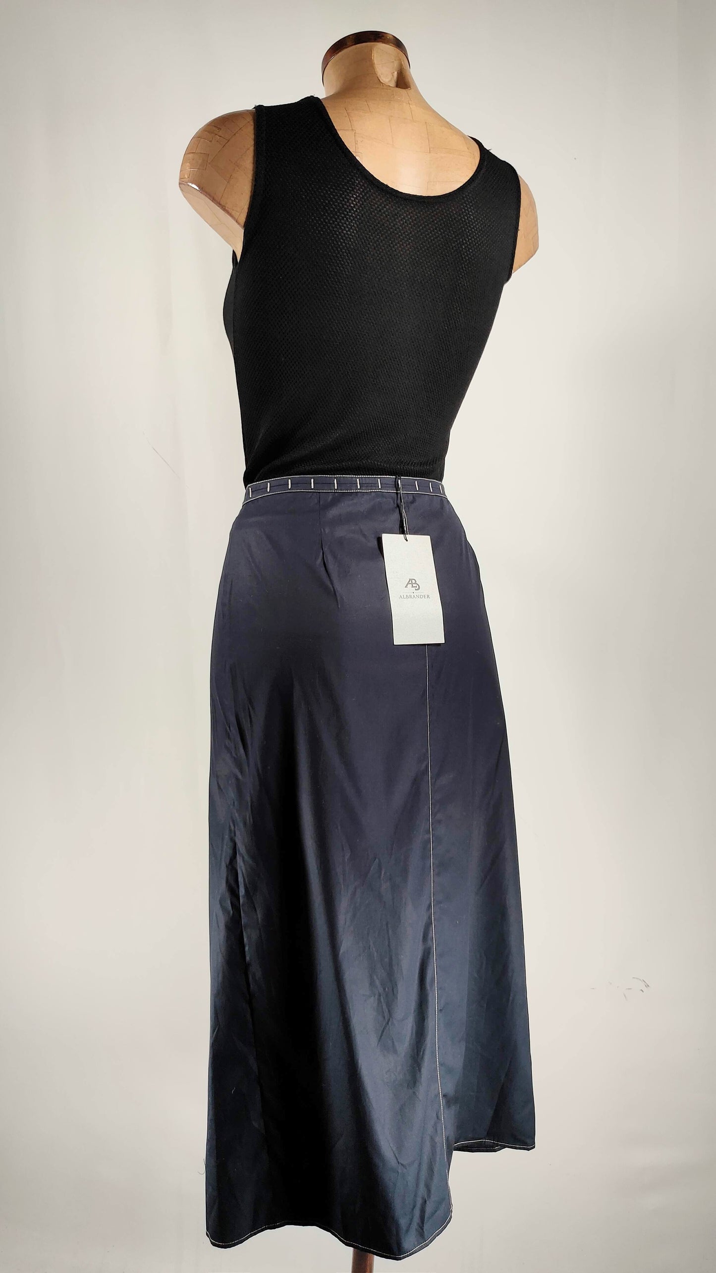 Falda larga azul oscuro Massimo Dutti