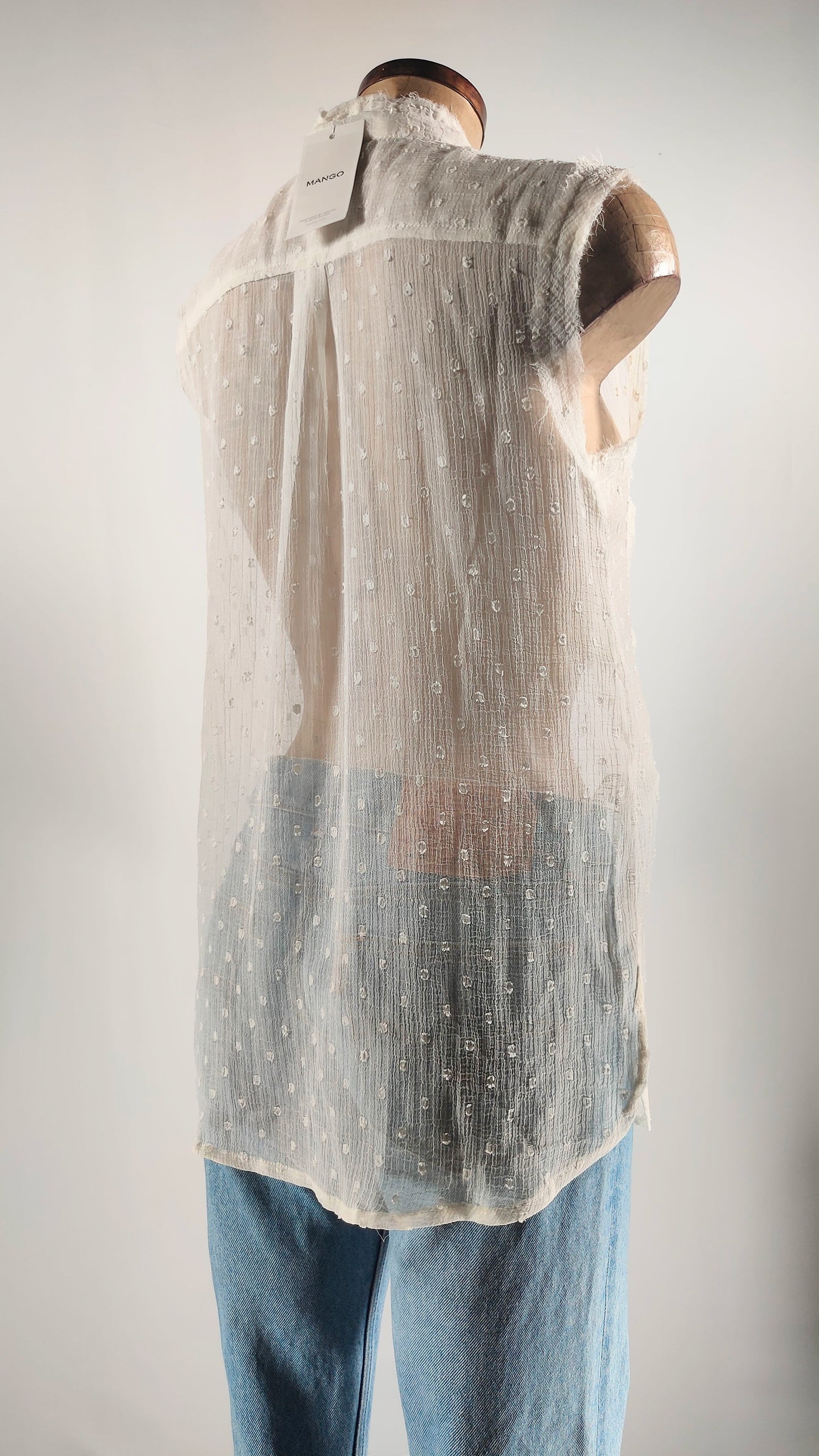 Camisa de estampado con relieve semitransparente