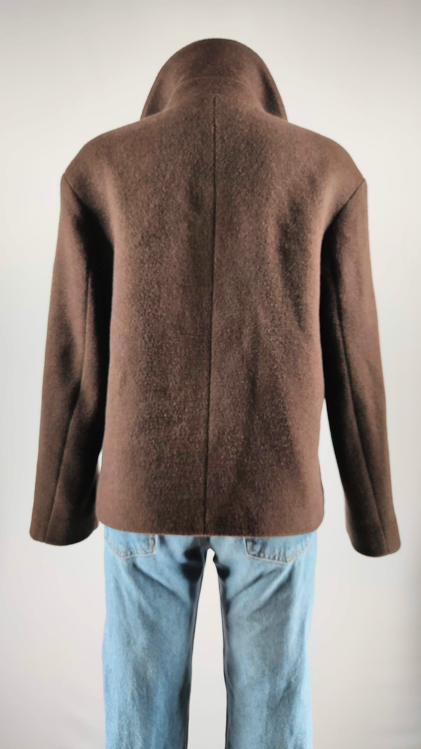 Abrigo chaquetón Marrón mezcla lana