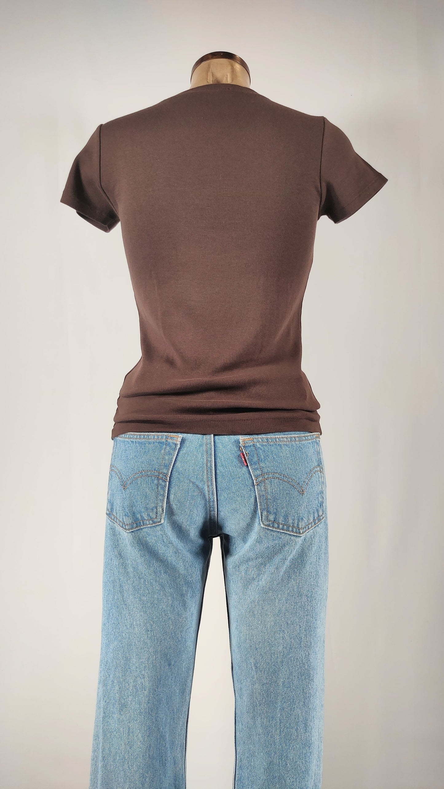 Camiseta Ralph Lauren de pico marrón