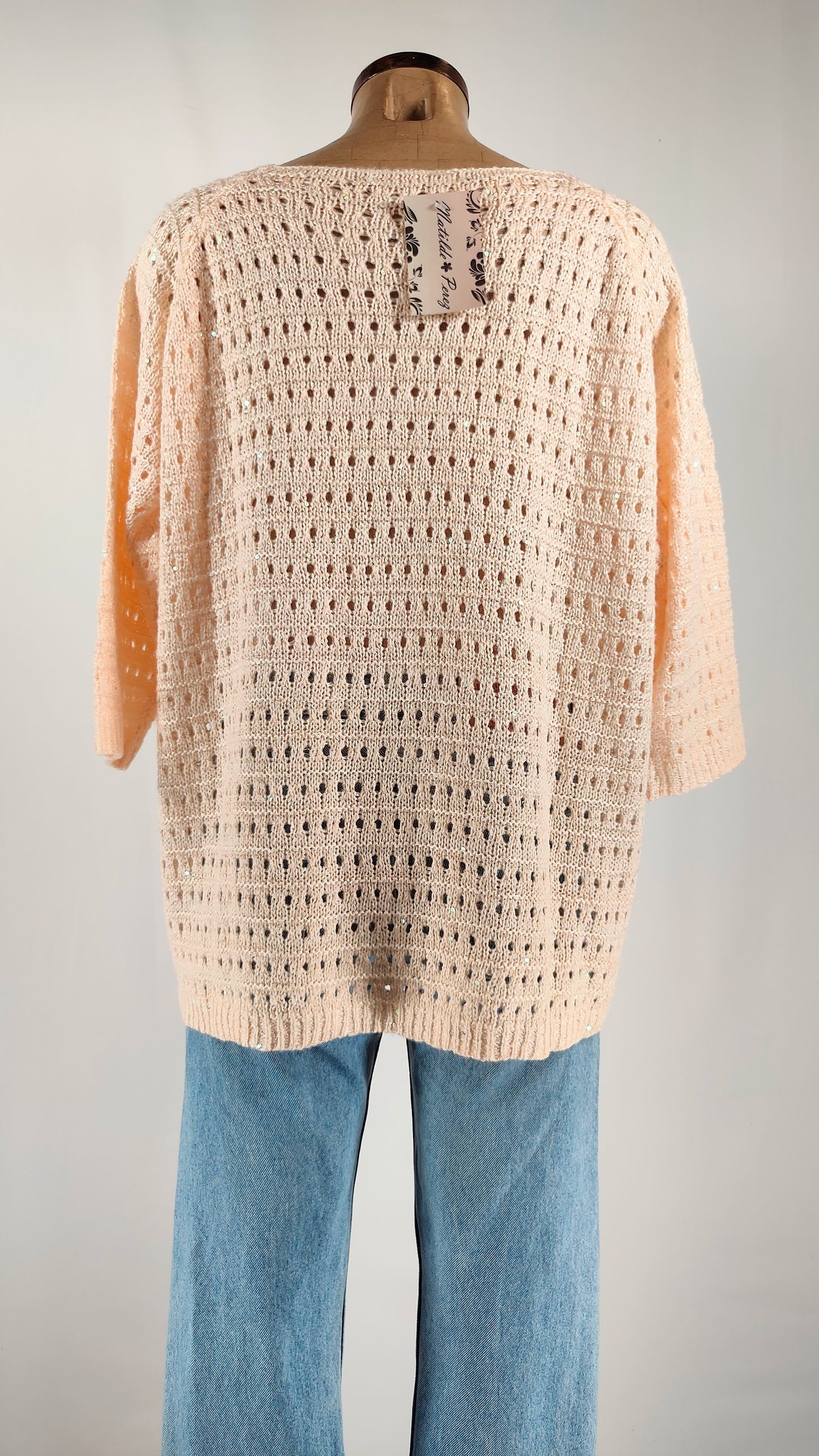 Jersey con apliques brillantes manga 3/4