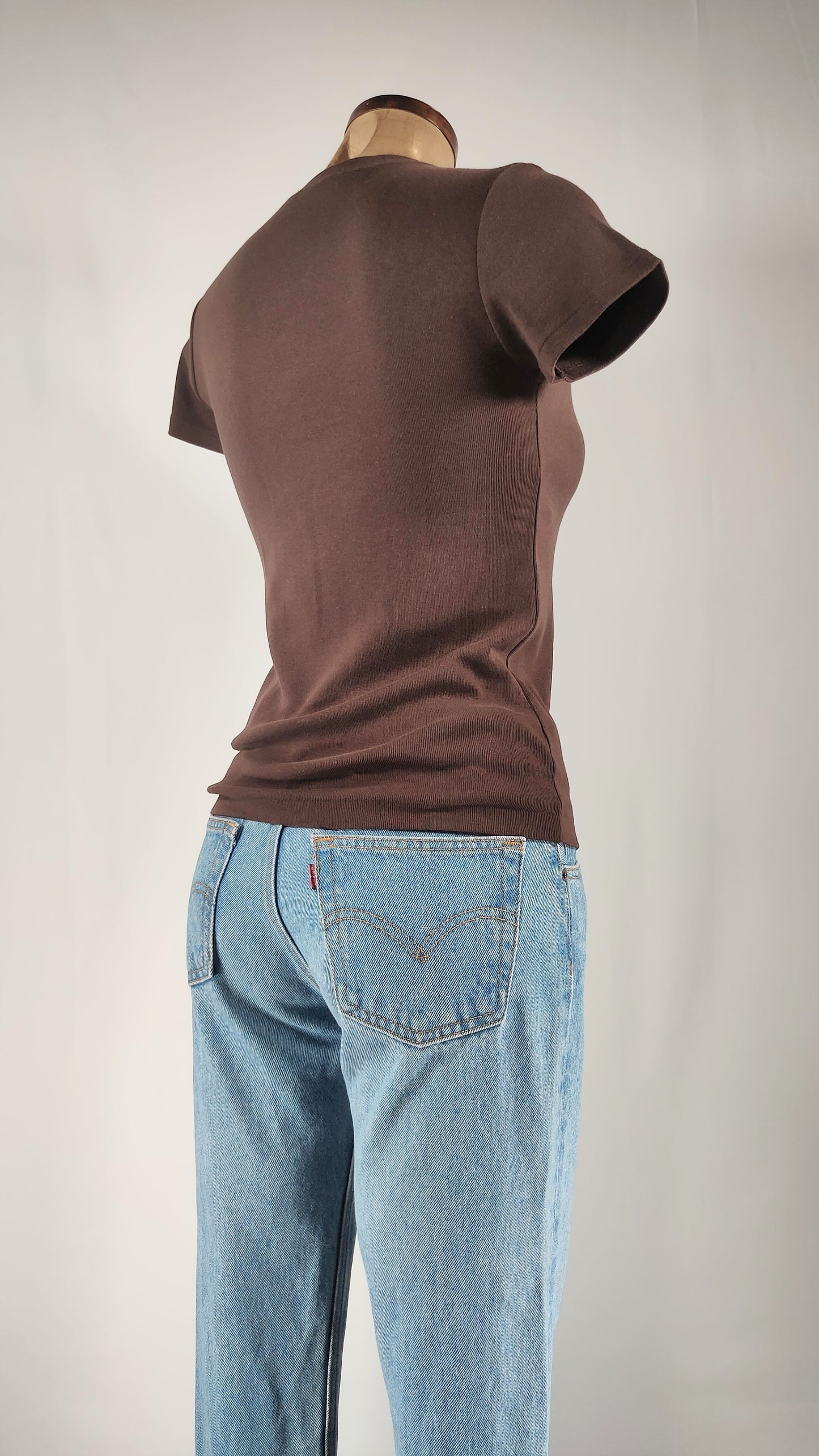 Camiseta Ralph Lauren de pico marrón