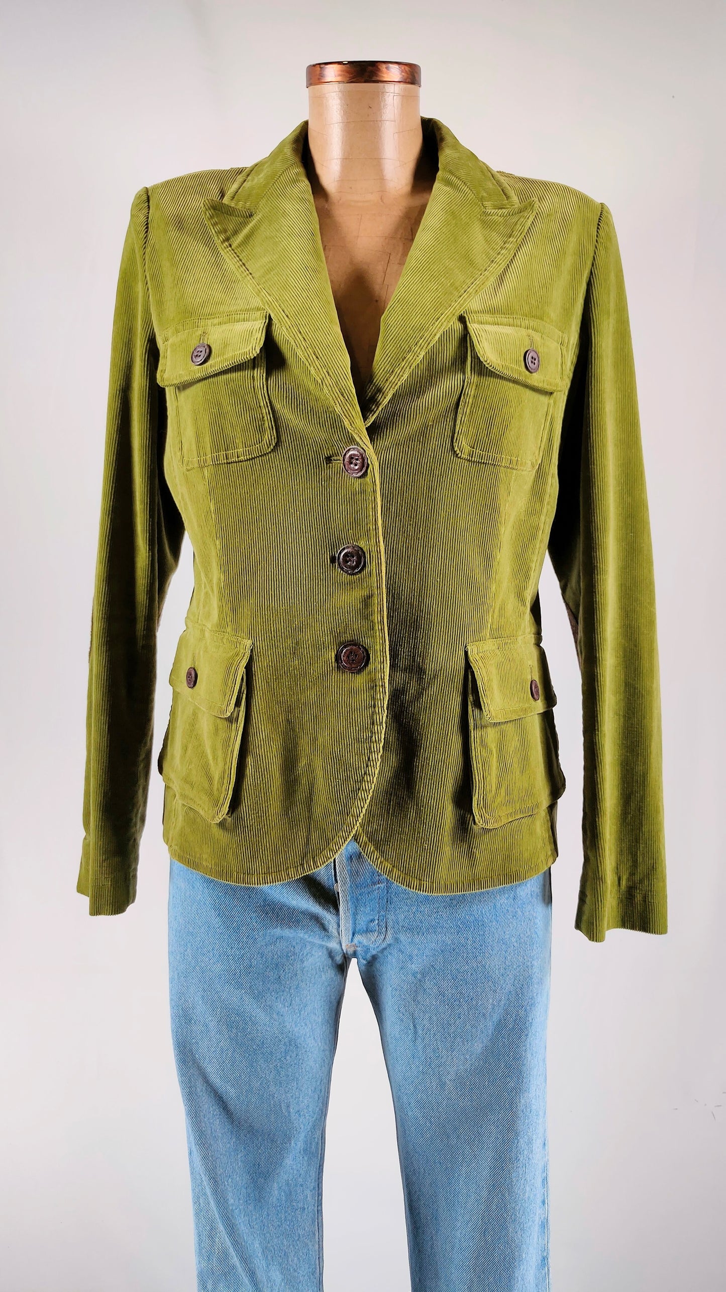 Blazer verde de pana