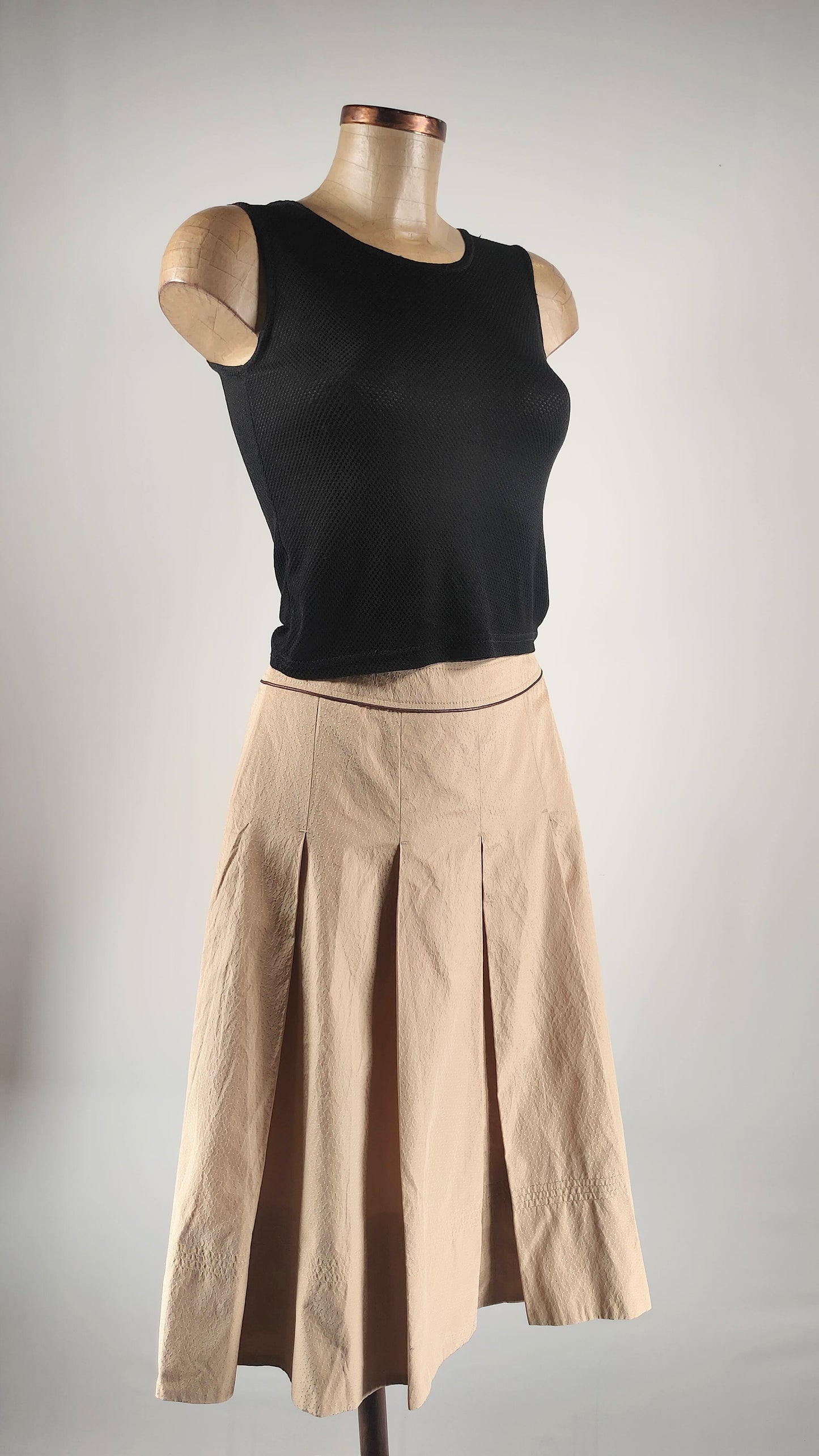 Falda midi de seda René Lezard