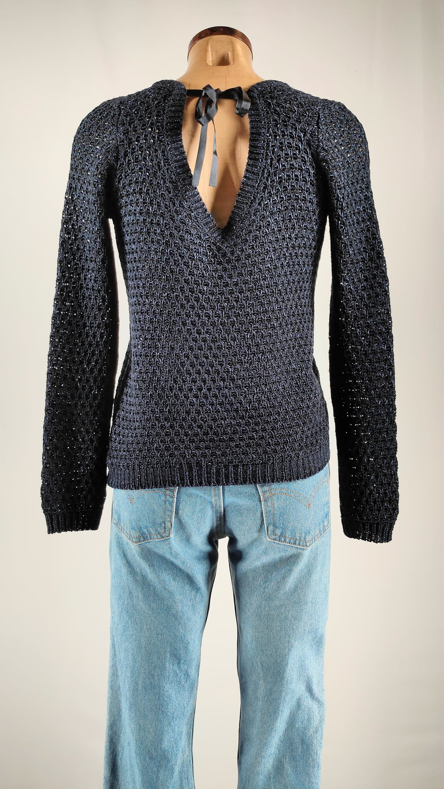 Jersey con lazo en el cuello Massimo Dutti