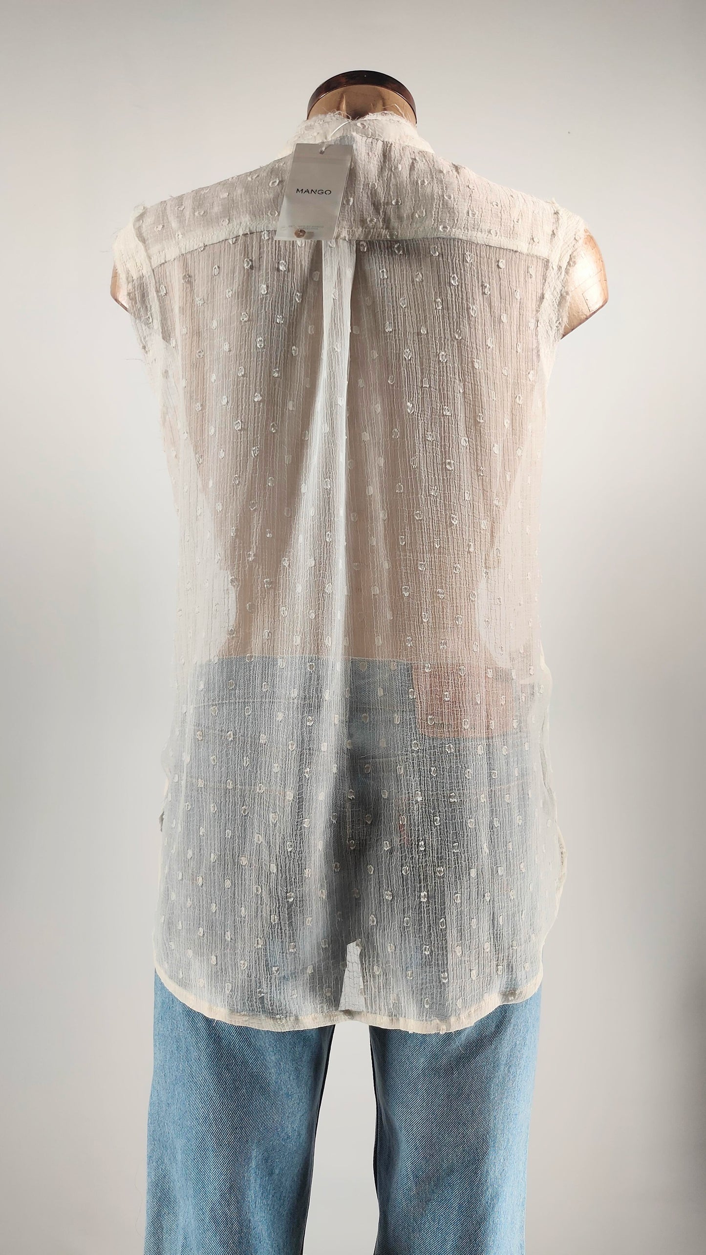 Camisa de estampado con relieve semitransparente