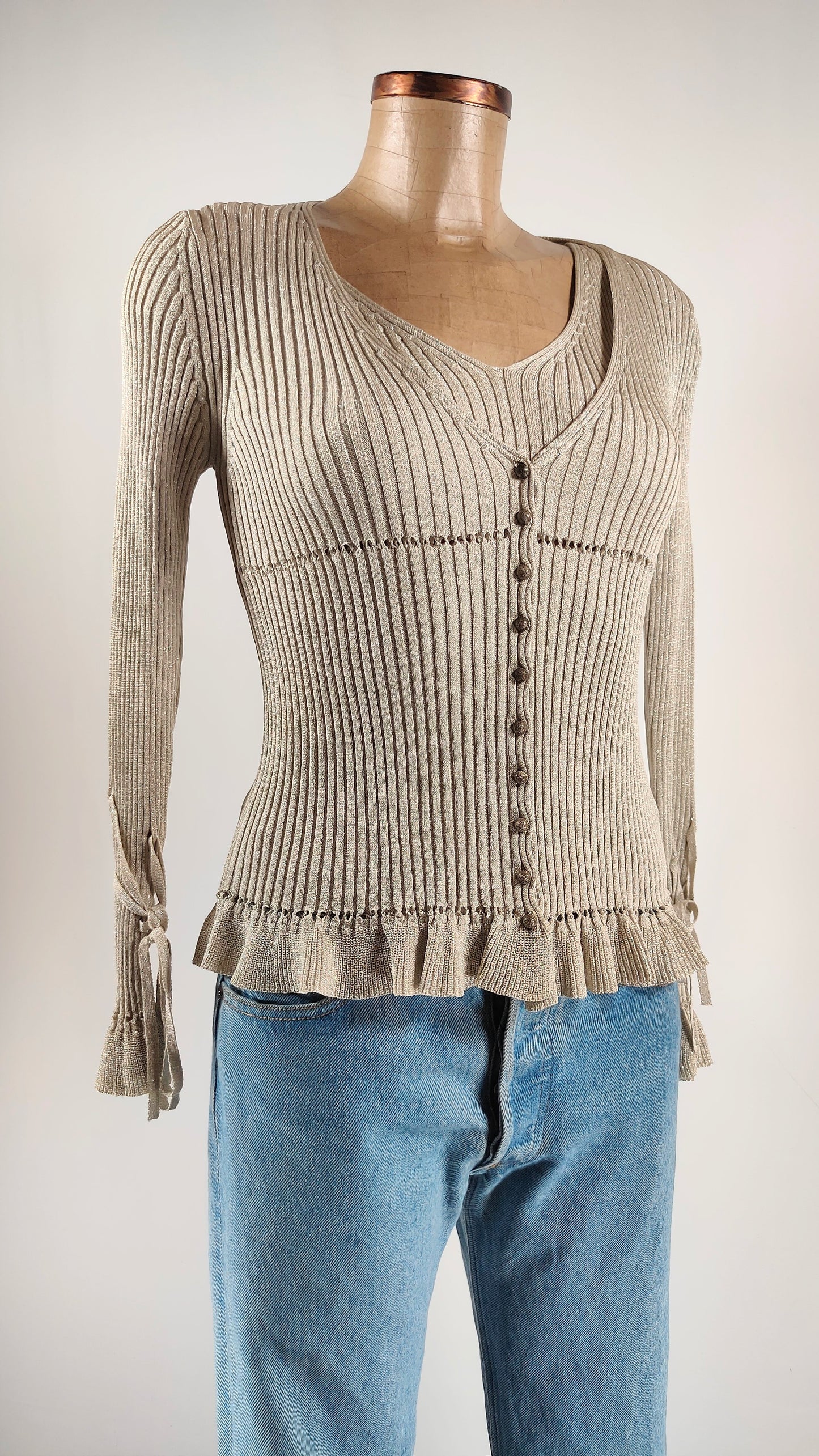 Chaqueta y top Escada plateado