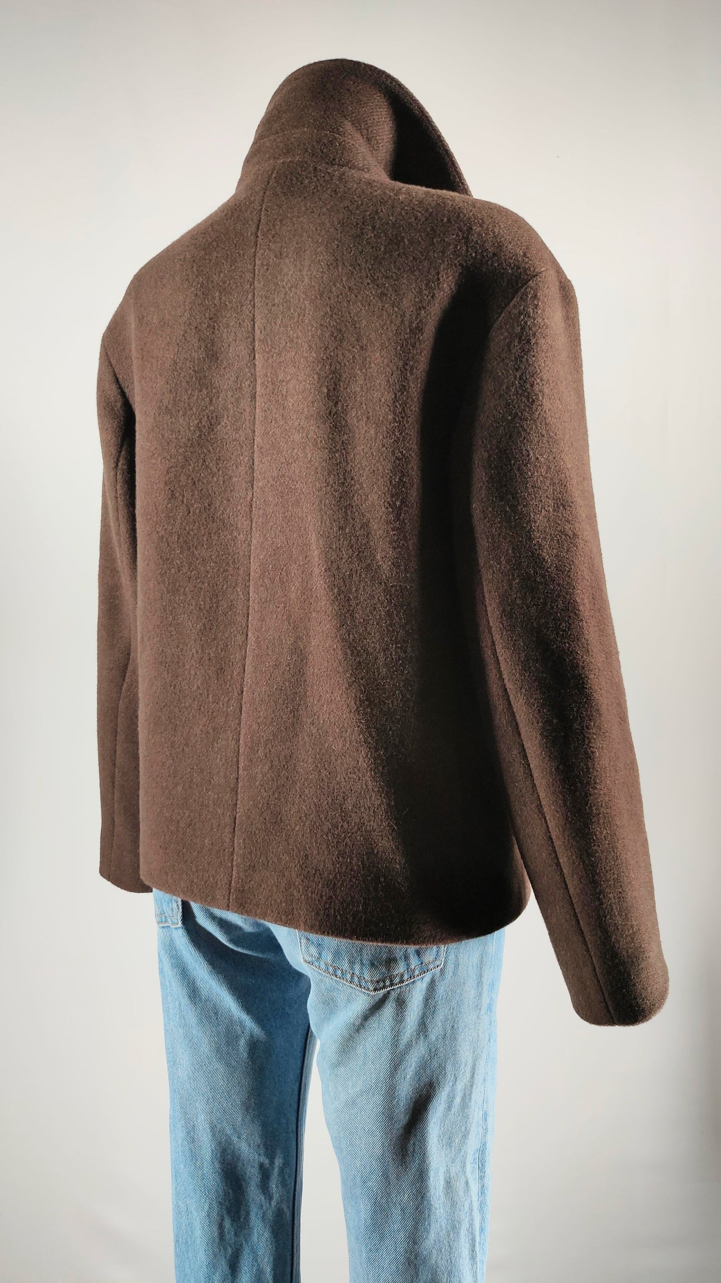 Abrigo chaquetón Marrón mezcla lana