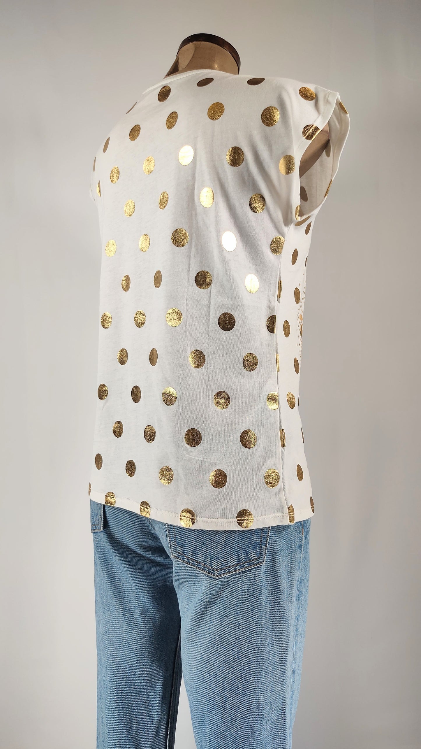 Camiseta con estampado dorado efecto brillante
