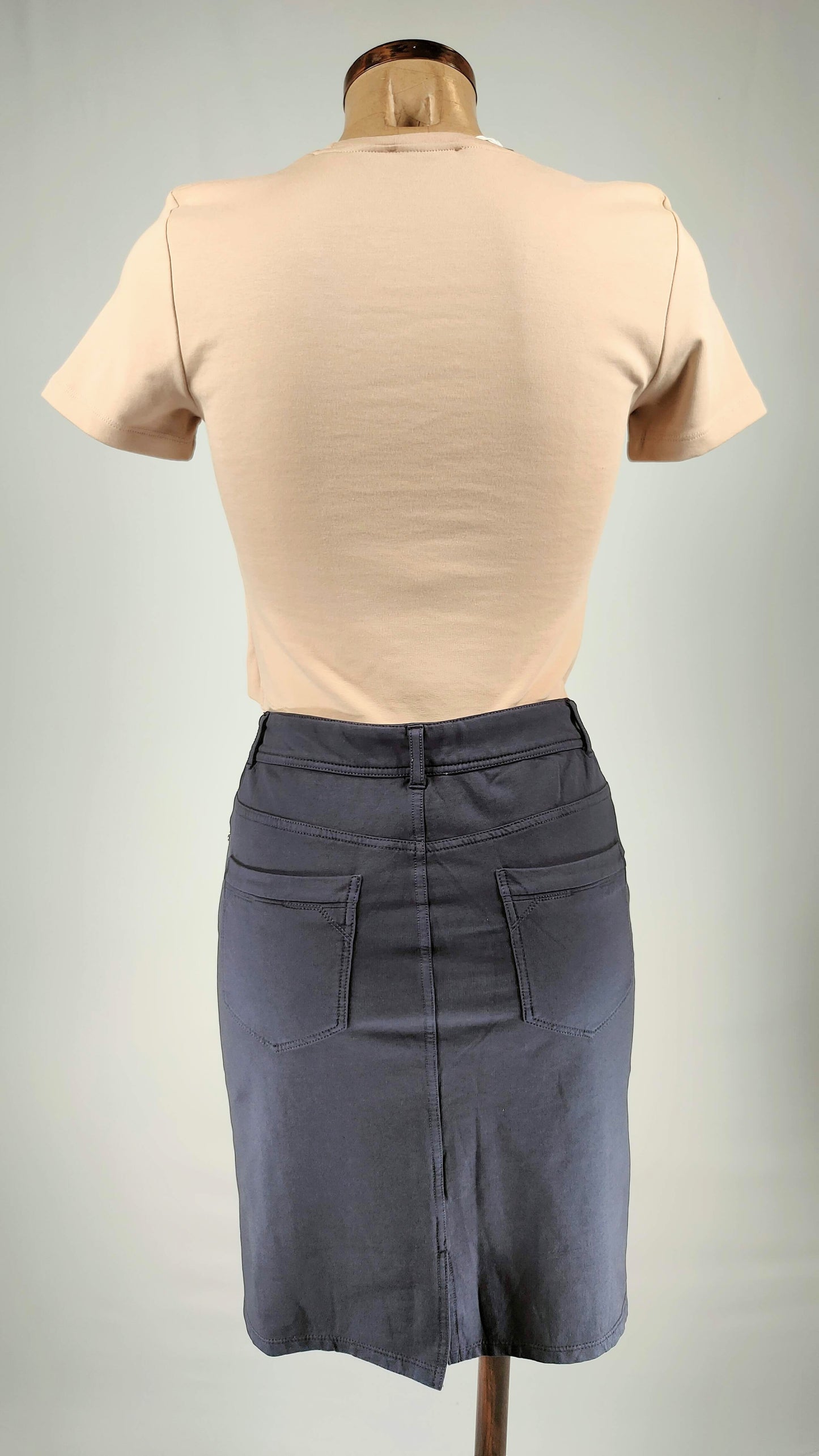 Falda midi azul marino