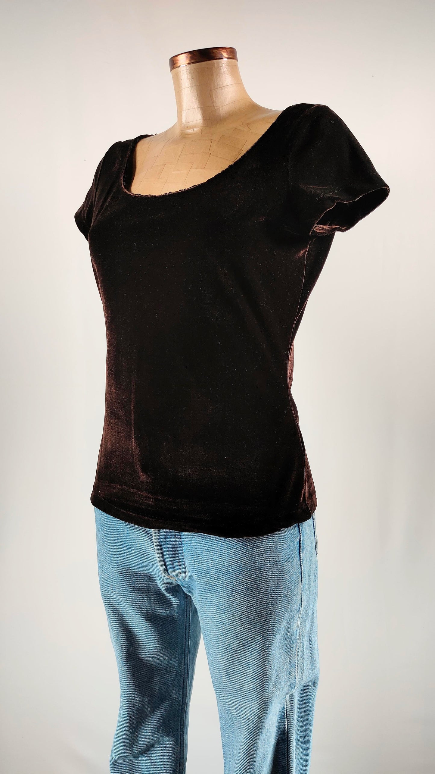 Top de terciopelo marrón Moschino Jeans