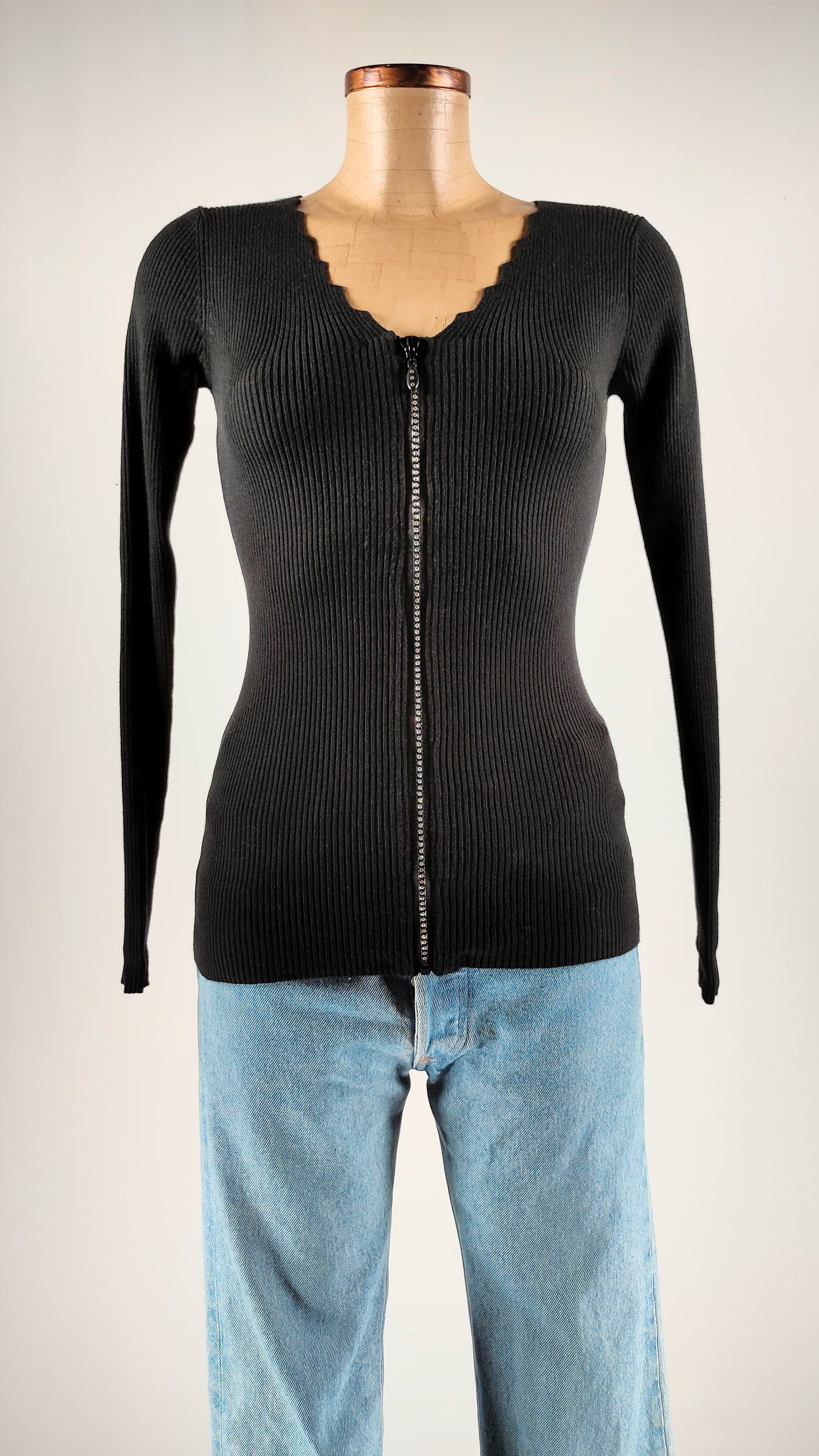Chaqueta con cremallera brillantes