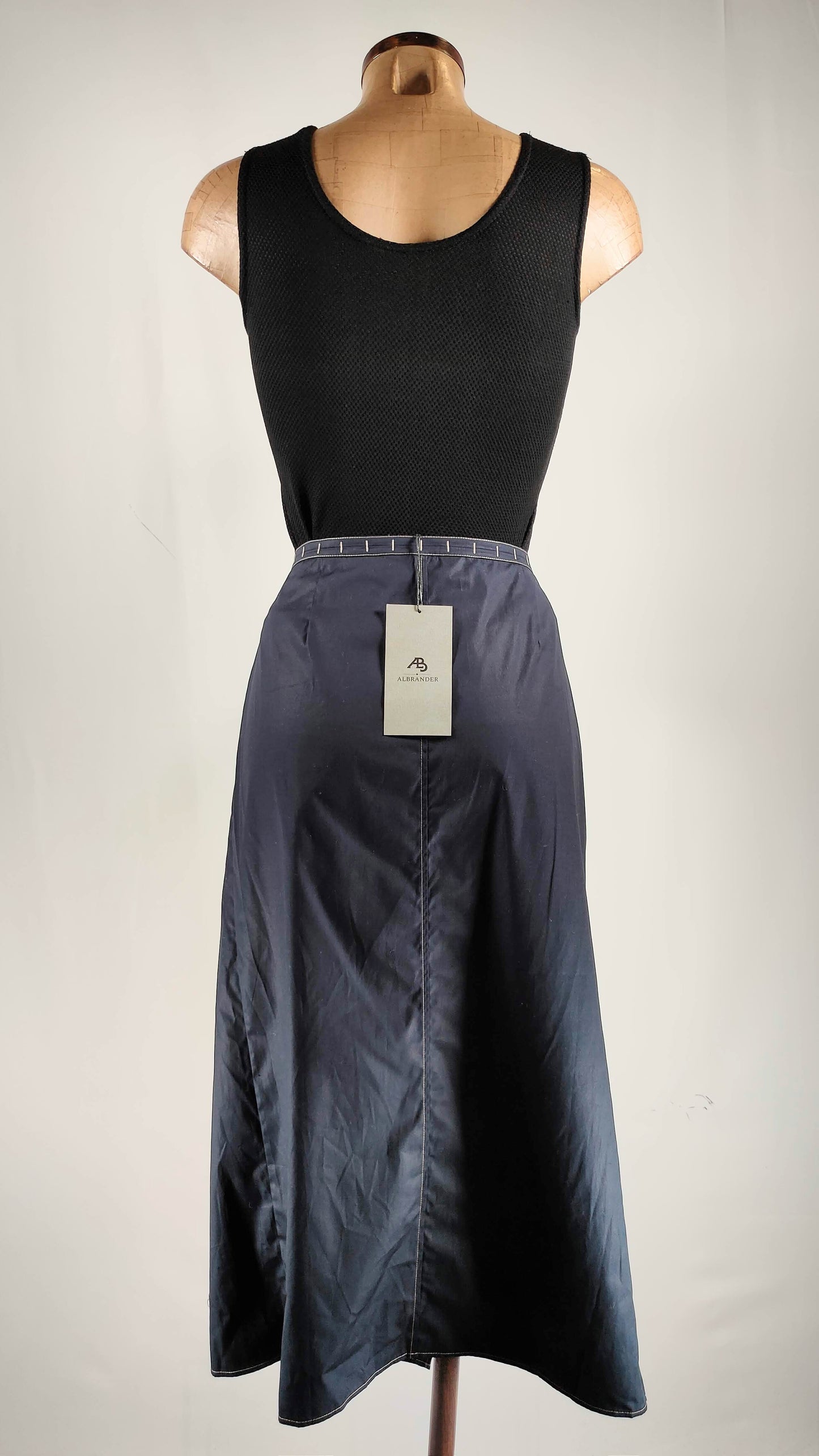 Falda larga azul oscuro Massimo Dutti