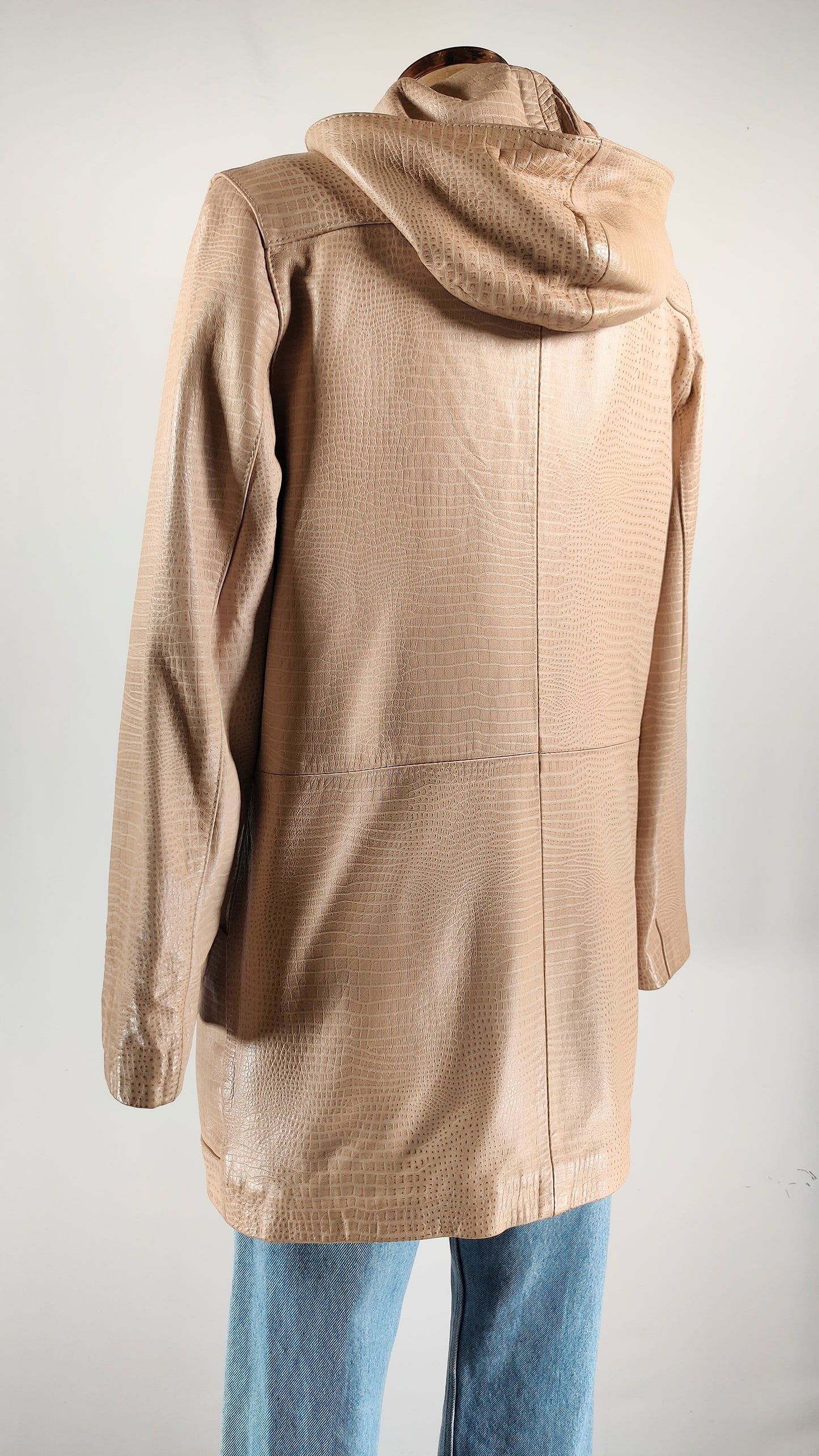 Gabardina de piel beige vintage