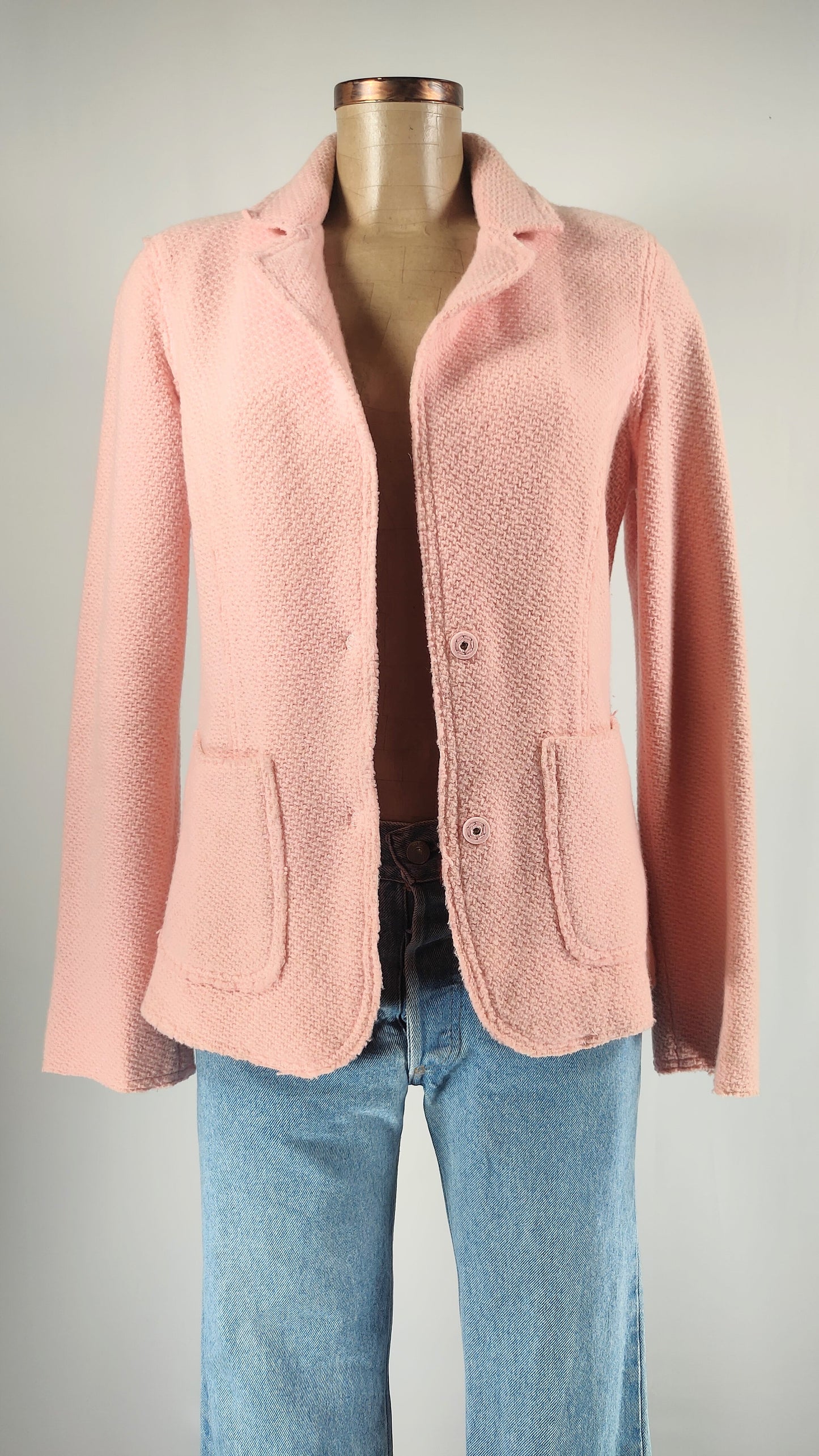Chaqueta rosa con cierre a presión