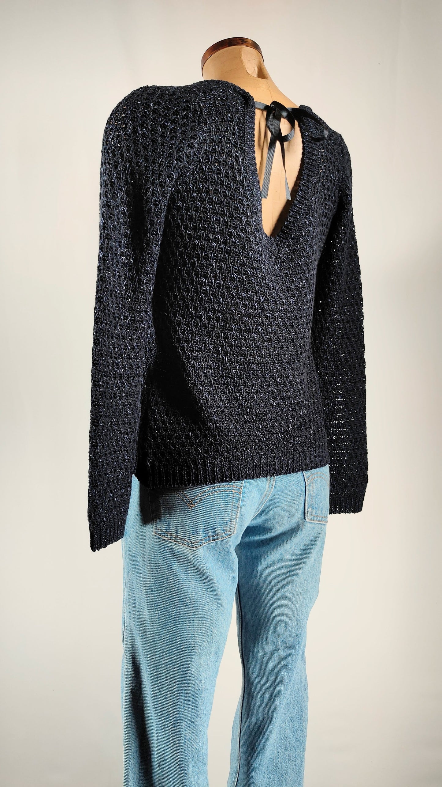 Jersey con lazo en el cuello Massimo Dutti