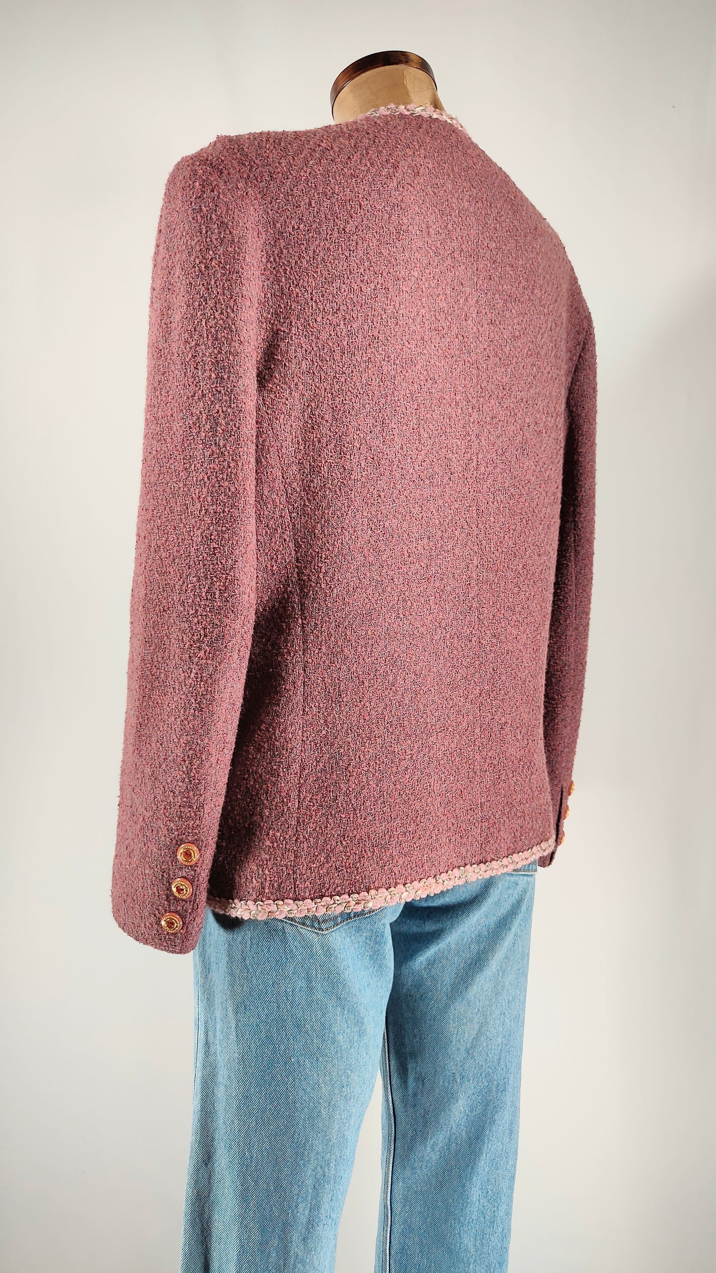 Chaqueta con bordado y botones multicolor