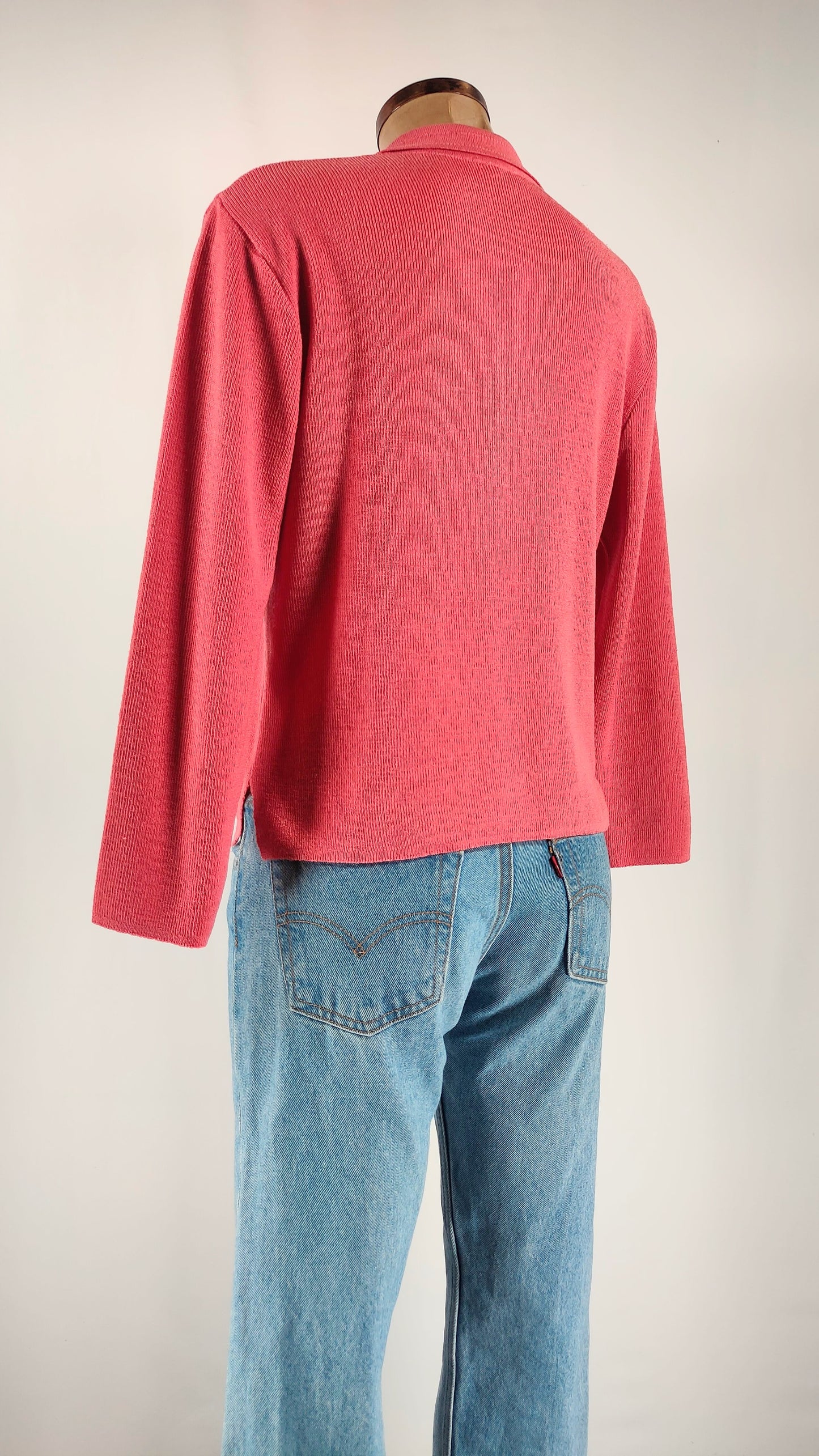 Jersey vintage rosa con cuello